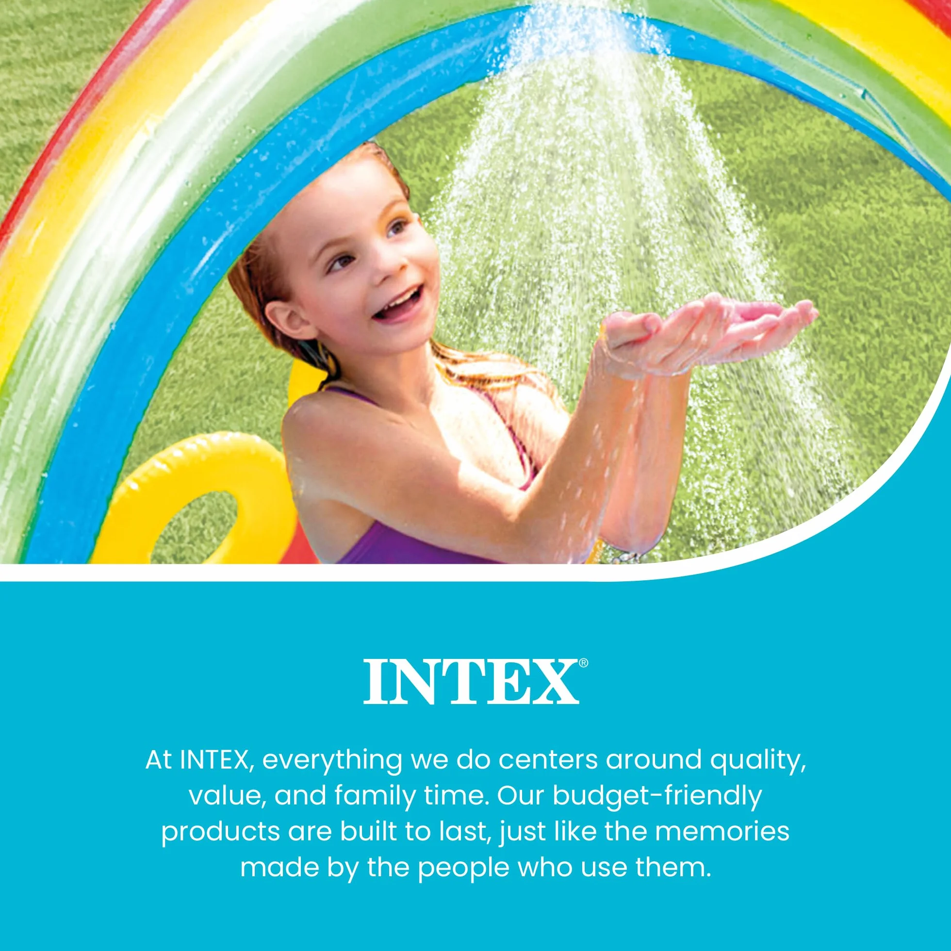 Intex 57453NP- Playground Arcobaleno, 297 x 193 x 135 cm, Blu/Rosso/Giallo