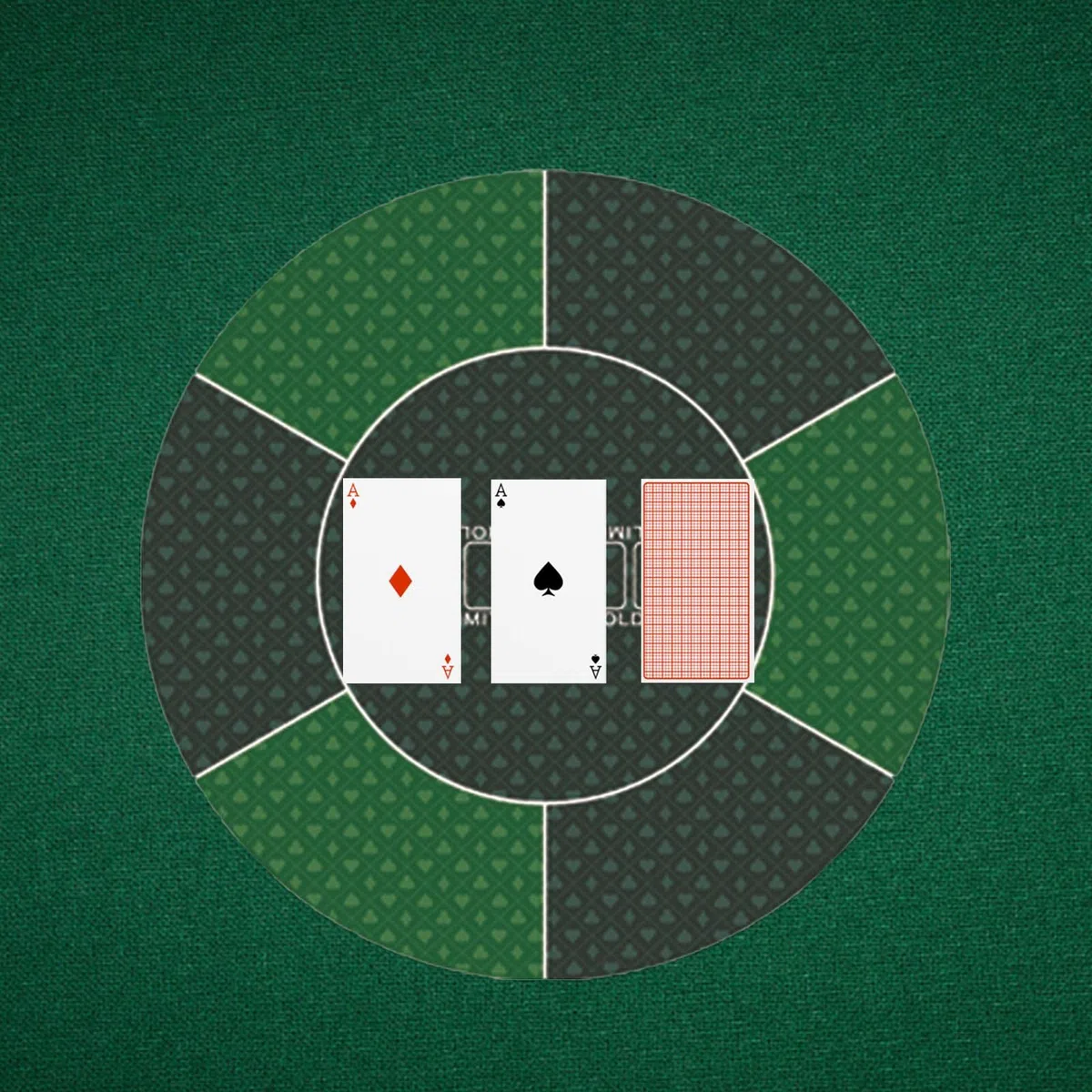 Tappetino da poker antiscivolo, 58,4 x 58,4 cm, rotondo, per Texas Holdem – tavolo da poker portatile, impermeabile, pieghevole, verde, per giochi di carte ovunque
