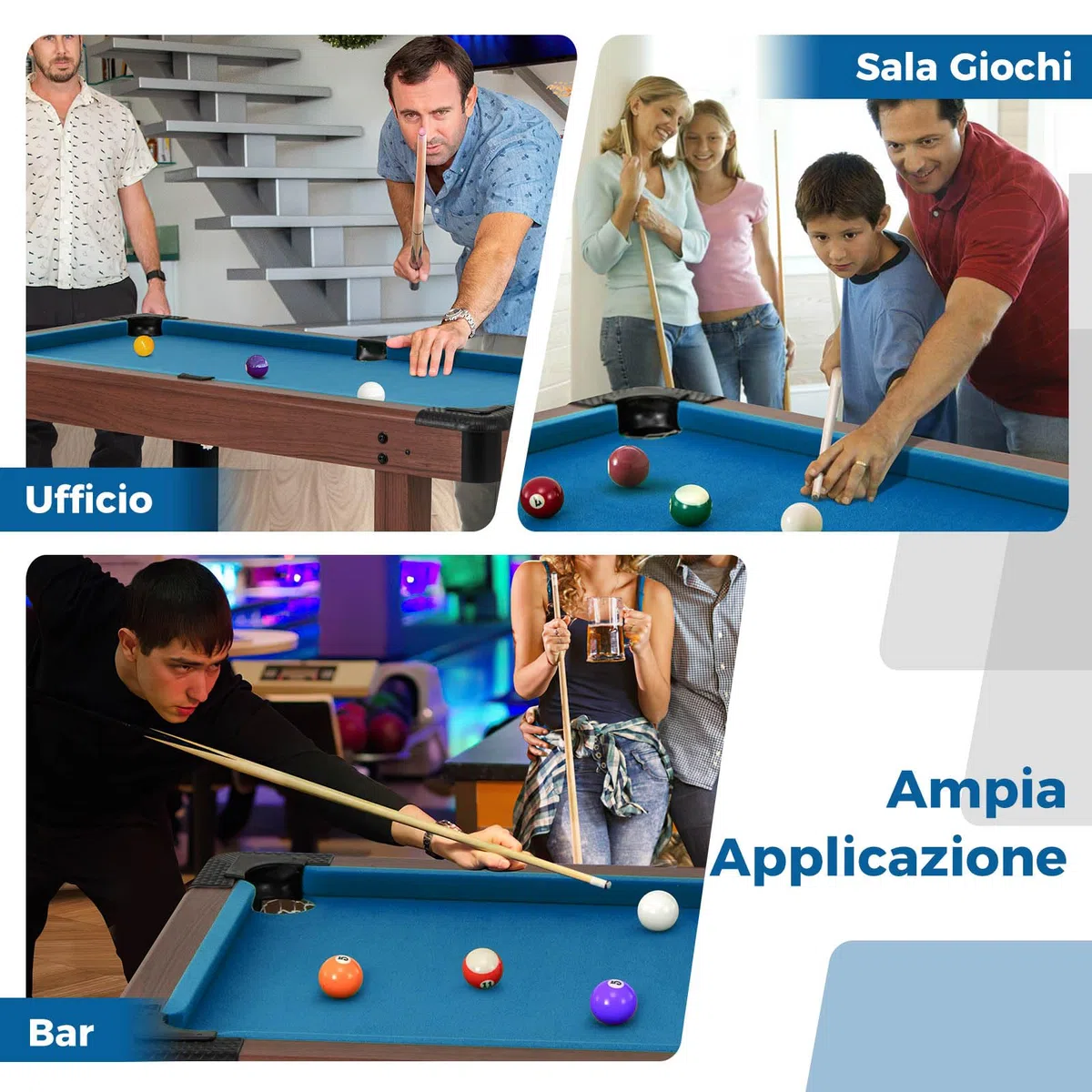 RELAX4LIFE Tavolo da Biliardo 122 cm, Mini Biliardo in Legno con Set Completo di 16 Palline, 2 Stecche, Gessetti, Spazzola e Triangolo – Tavolo Salvaspazio per Casa, Bar e Palestra
