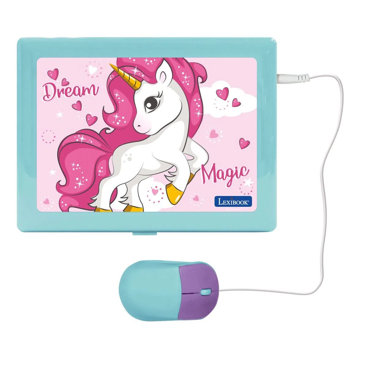 Lexibook, Unicorno, laptop educativo con 164 attività, inglese/tedesco, JC598UNIi3