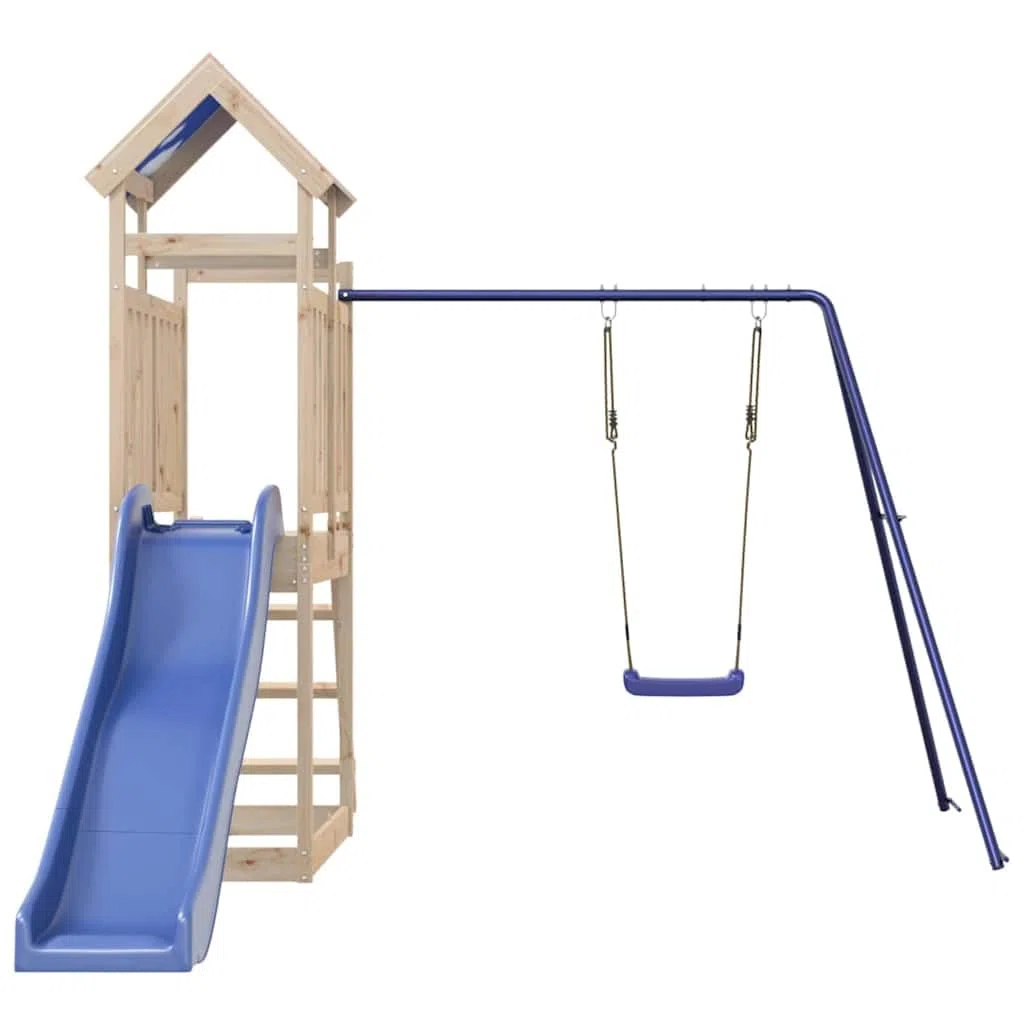 vidaXL Set da Gioco da Esterno in Legno Massello di Pino con Scivolo