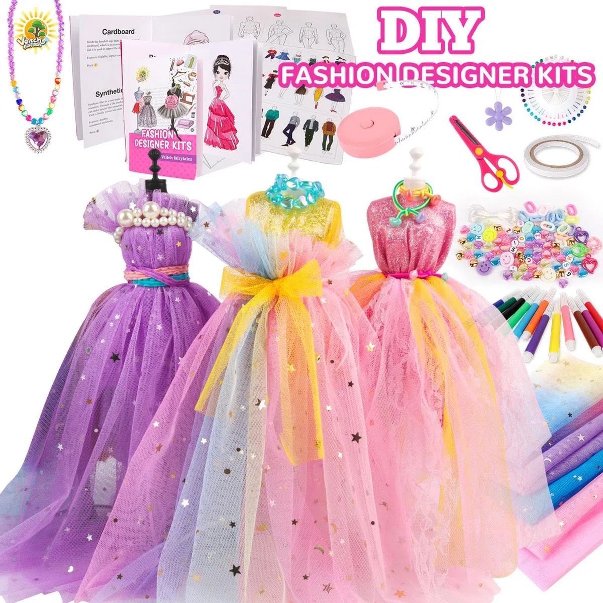 Fashion Studio Kit per ragazze, kit di e mestieri, studio di creativo con 2 manichini per ragazze 6 anni in su, Halloween, festa dei bambini, compleanno, Ringraziamento, Natale
