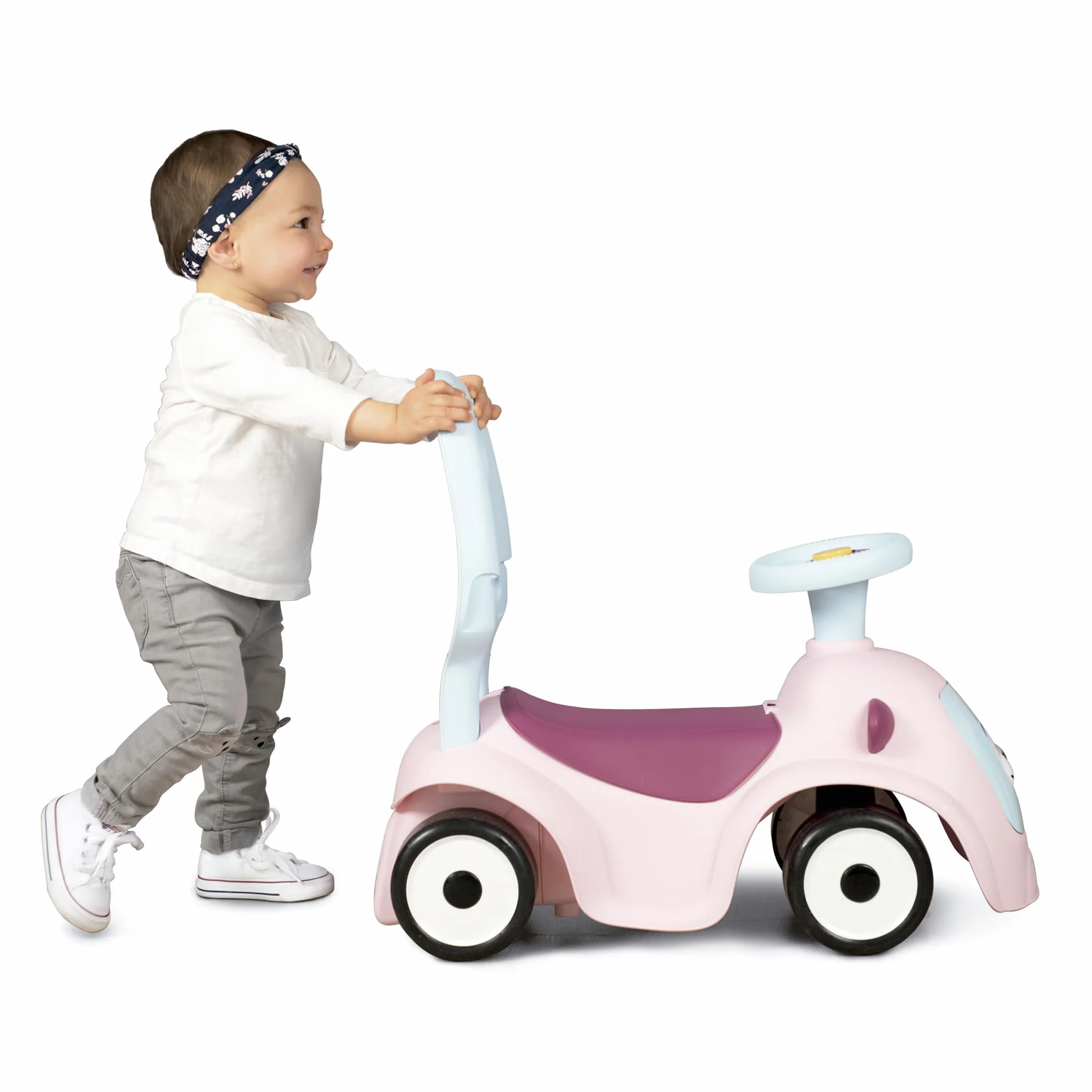 Smoby- Maestro Baby Balade Pink,7600720305, +6 Mesi, Colore Rosa, Evolutivo, Primipassi, Ruote Silenziose