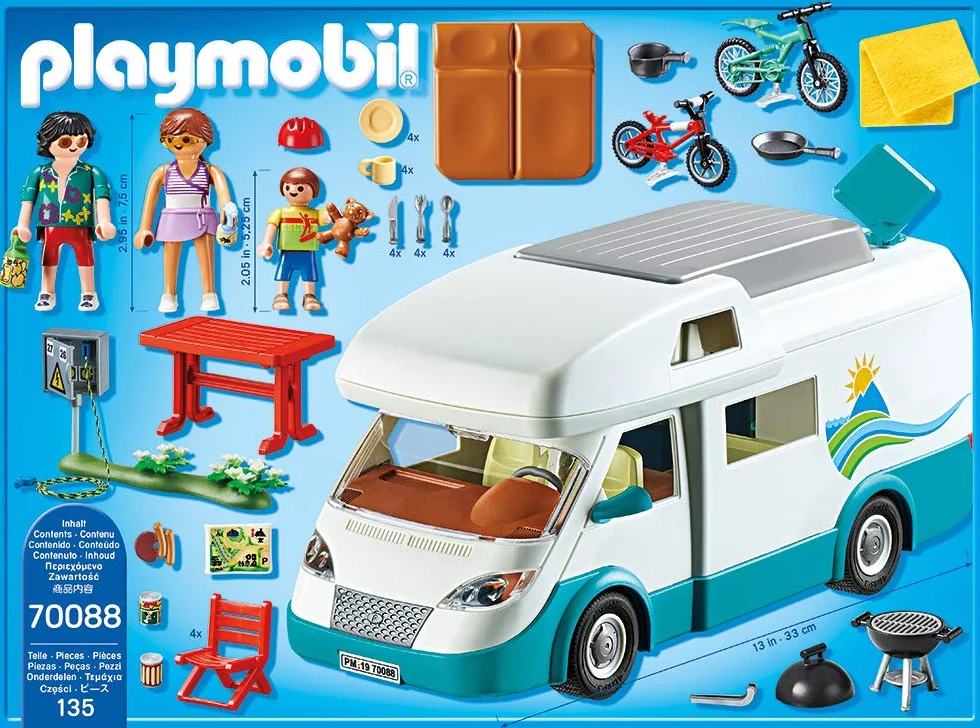 PLAYMOBIL Family Fun- Camper con Famiglia in Vacanza, dai 4 Anni, 70088, Multicolore