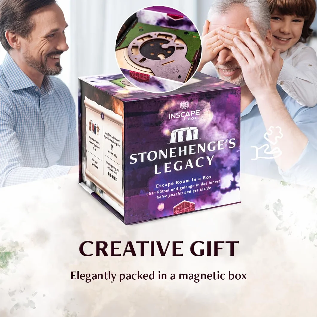 INSCAPE Cluebox Stonehenge's Legacy puzzle in legno 3D interattivo con meccanismi segreti, vivi il gioco Escape Room, ideale per gli appassionati di enigmi e gli adulti, scatola puzzle, regalo