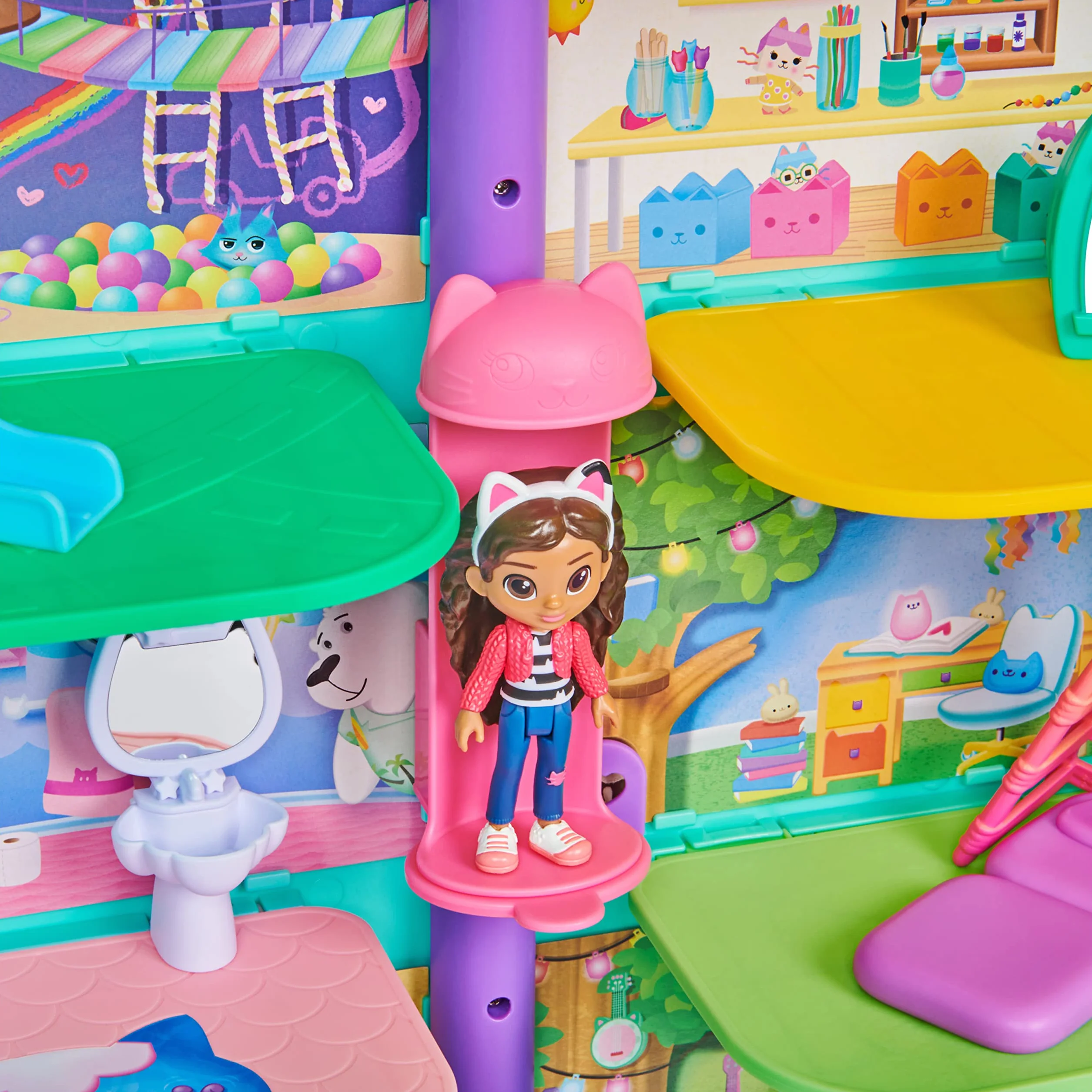 Gabby's Dollhouse, Playset casa delle bambole di Gabby, set con luci e suoni, giochi per bambini dai 3 anni in su