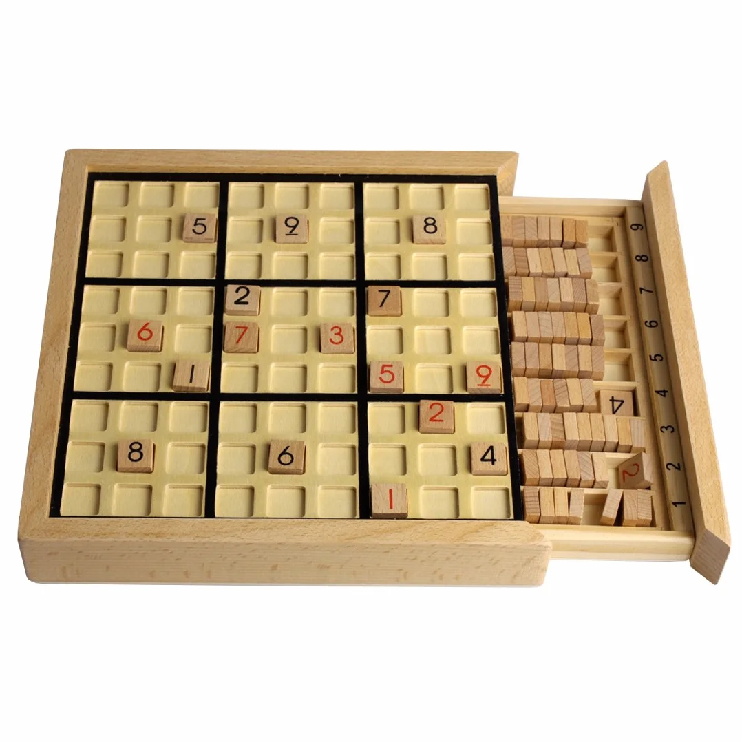 Andux Zone Sudoku Gioco da Tavolo Puzzle in Legno con cassetto SD-02 Nero