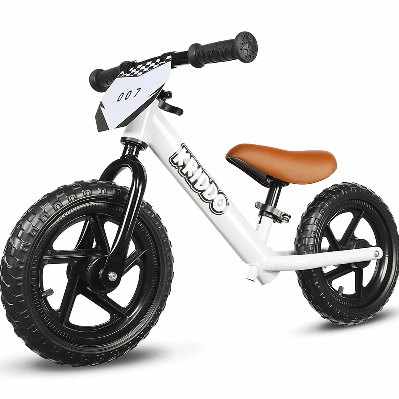 KRIDDO Bici per bambini 2 anni, età 18 mesi a 5 anni, 12 pollici push bike con piastra personalizzata (3 set di adesivi inclusi), bicicletta regalo per 2-3 ragazzi ragazze