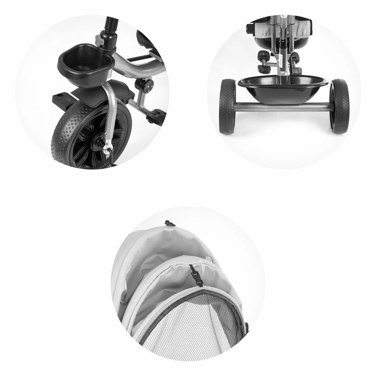 Chipolino Triciclo Hip Hop, due bambini, fino a 40 kg, sedili ruotabili a 360°, colorazione:grigio
