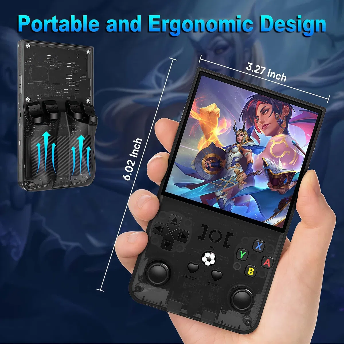 R36MAX 2025 Console di gioco portatile retrò, schermo 4K HD IPS da 4 pollici, sistema Linux open source, oltre 21000 giochi precaricati, memoria 128 GB, batteria 4000 mAh, console di gioco portatile
