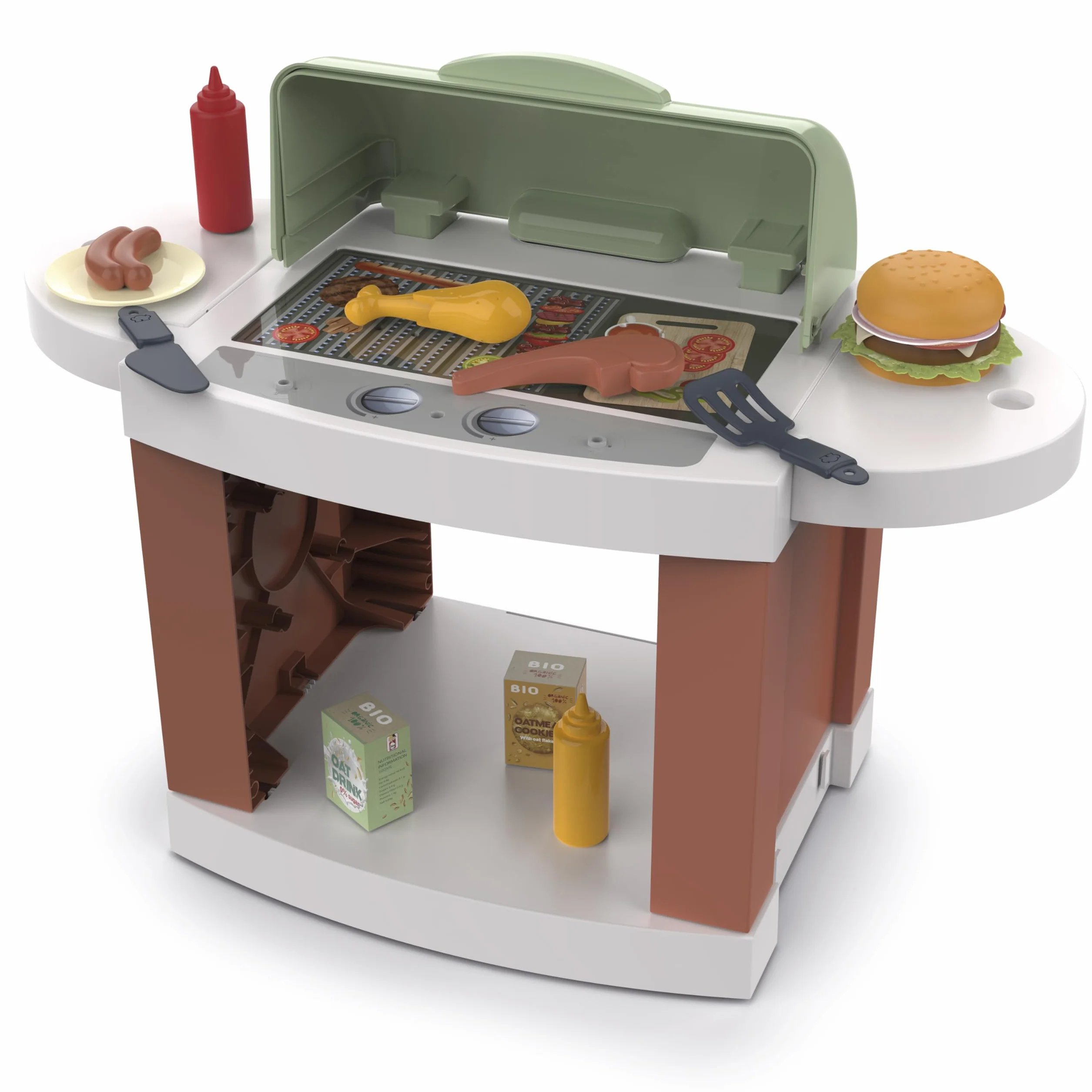 Chicos - Casetta Barbacoa | Casetta per Bambini da Esterno con Barbecue Integrato ed Accessori oltre a Finestre e Gattaiola | Da 2 Anni (89705)