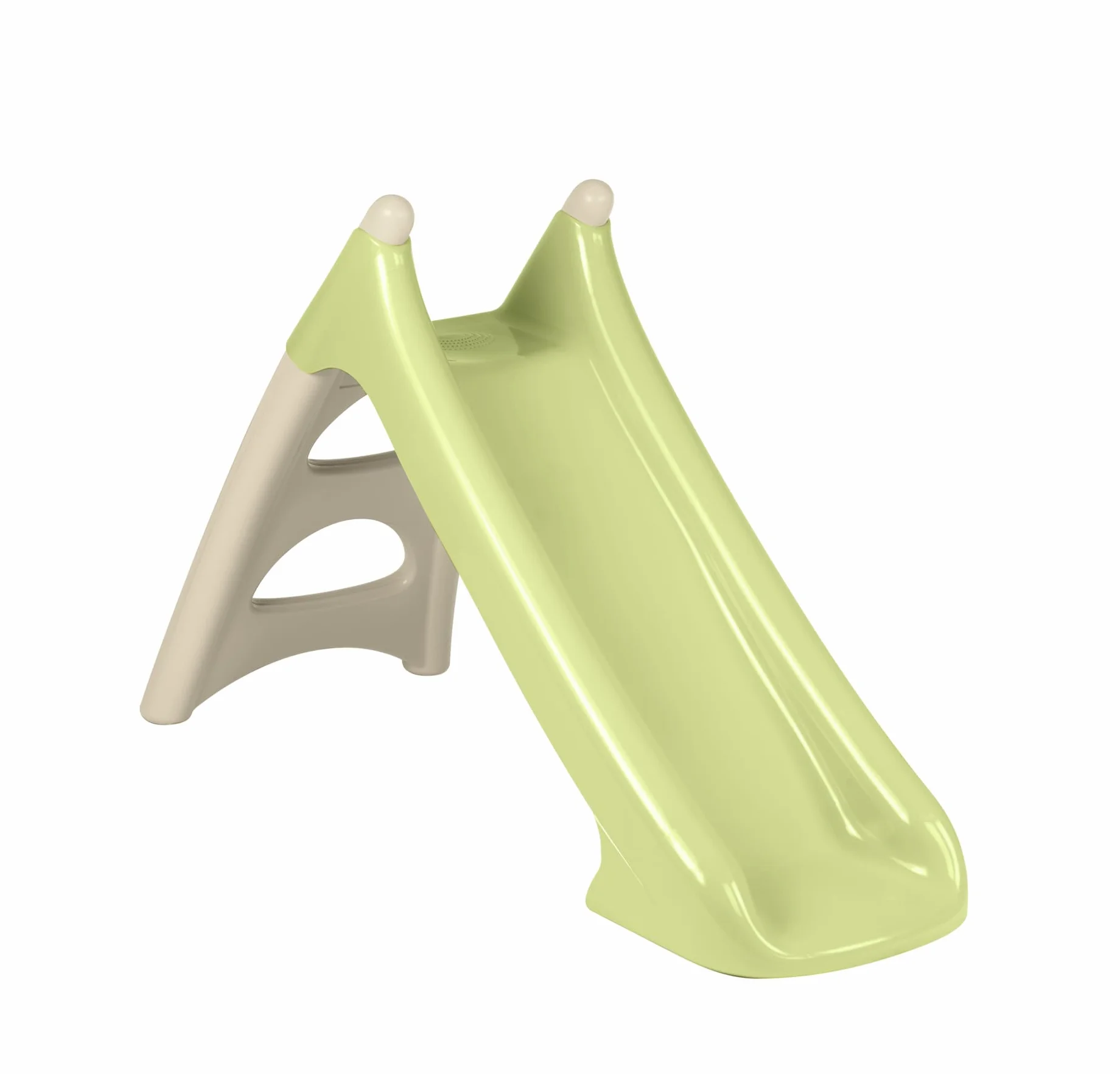 Smoby Life - Scivolo XS beige e verde, con plastica riciclata, scivolata 90 cm, con gradini antiscivolo, compatto e facile da riporre, adatto dai 2 anni, 7600820629