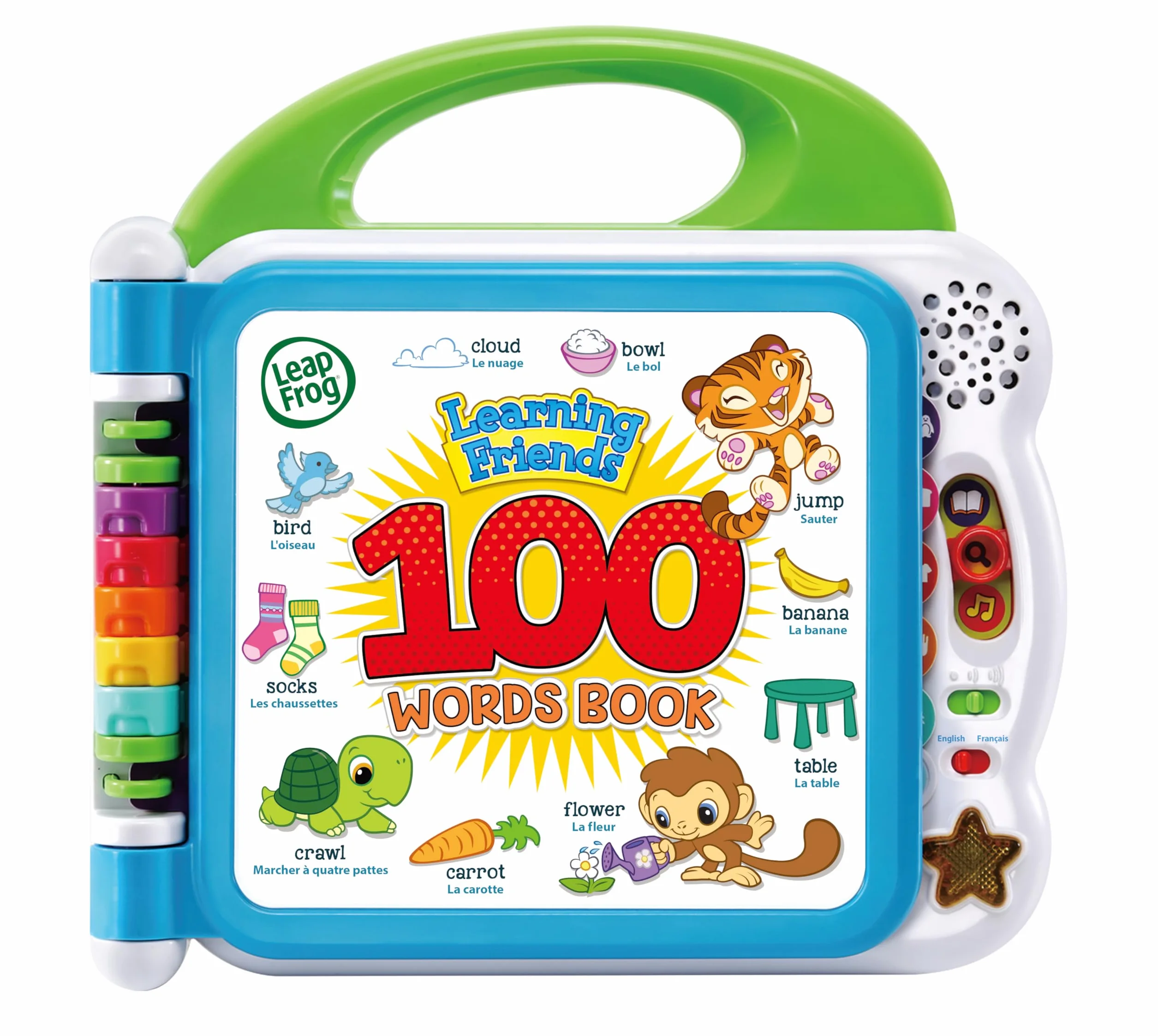 Leapfrog Learning Friends - Libro per bambini con 100 parole, giocattolo educativo e interattivo bilingue | Libro per bambini e bambine di 1, 2, 3, 4+ anni, versione inglese