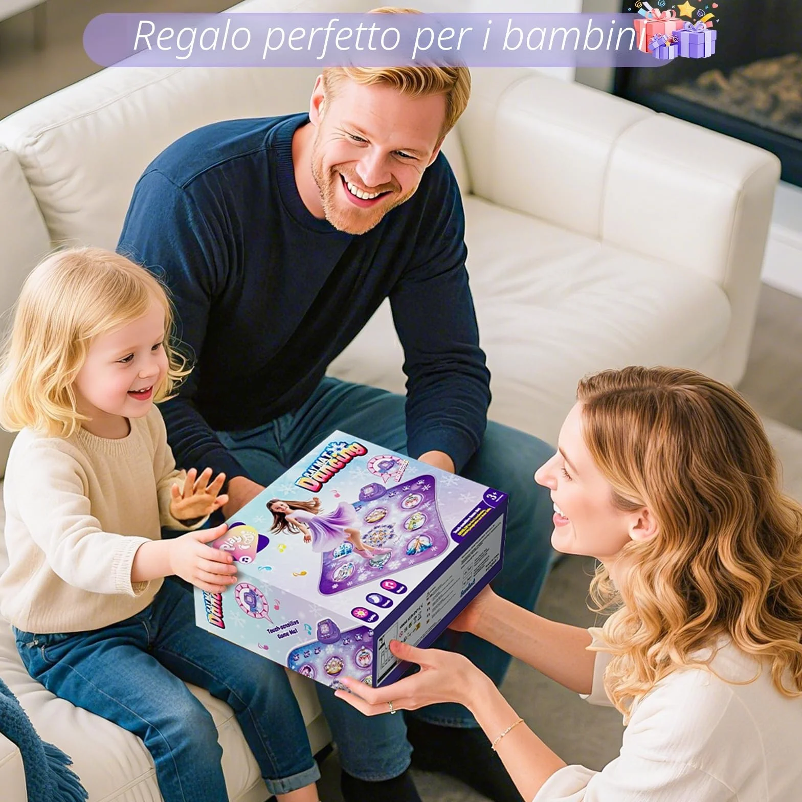 Tappetino da ballo bambini giocattolo regalo bambine,Dance Mat a 8 pulsanti con Bluetooth,4 modalità di gioco,musica integrata,regalo di compleanno e Natale per la principessa viola,età 3 4 5 6-8 anni
