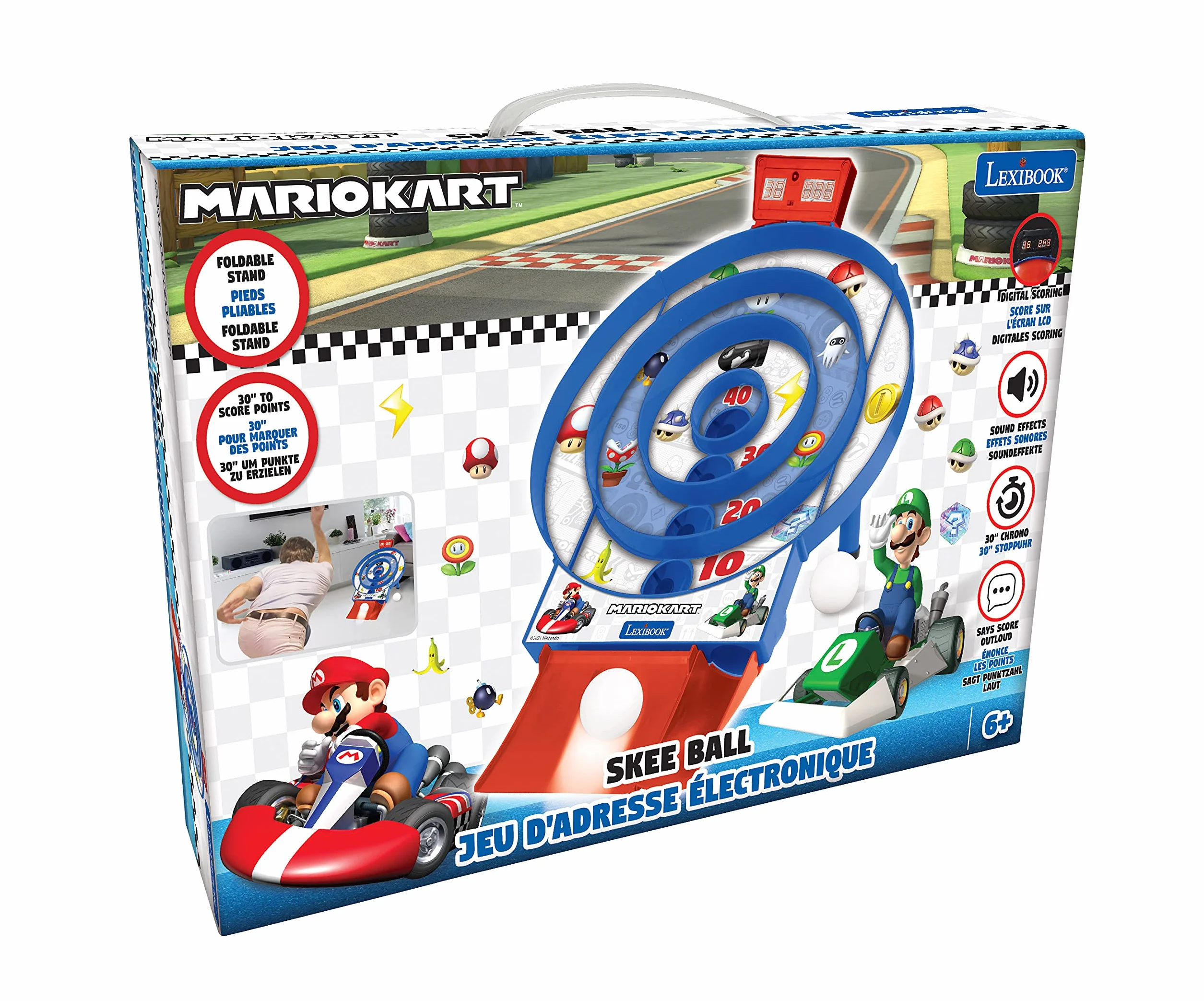 Lexibook, Mario Kart, Skee Ball, Gioco di abilità elettronico, JG995NI