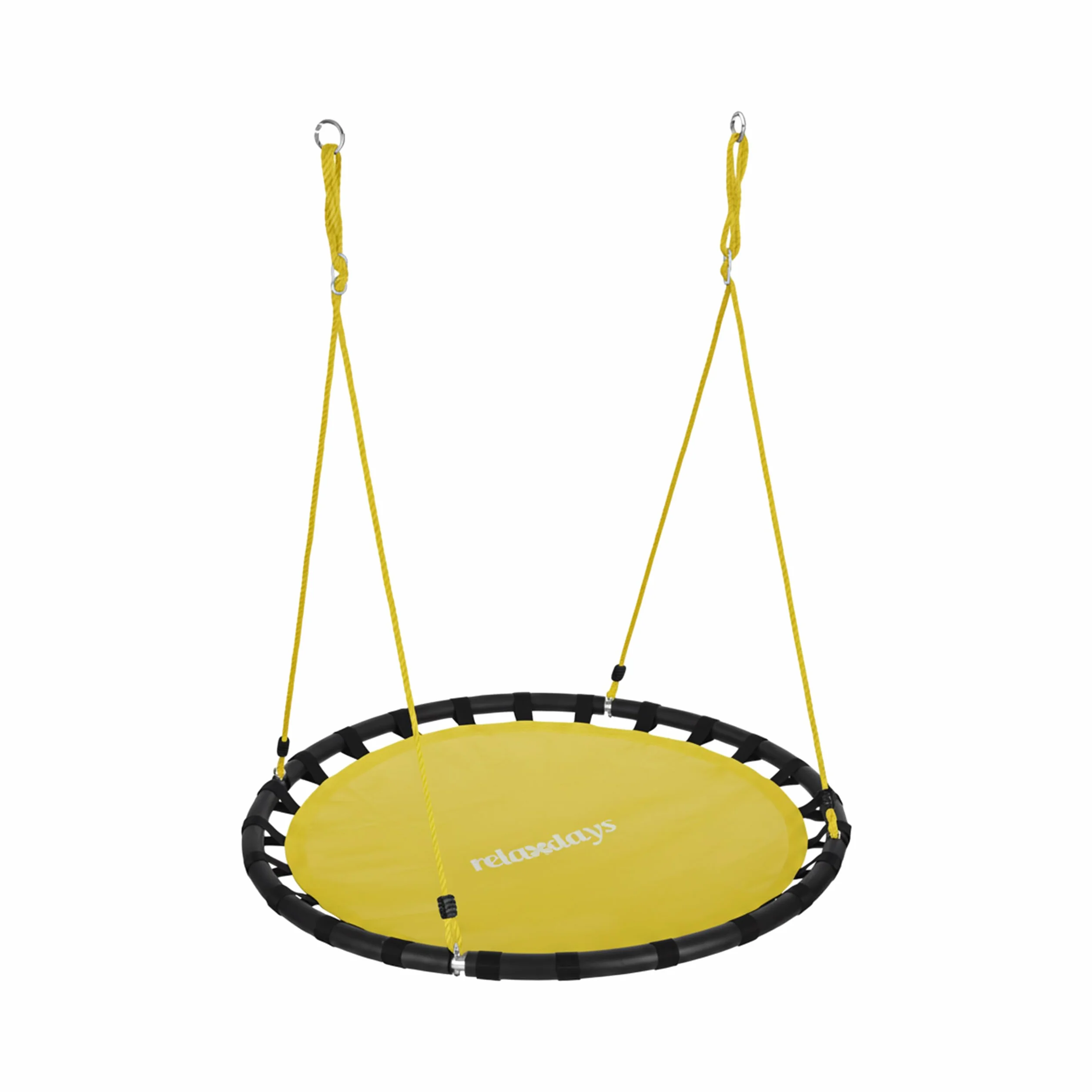 Relaxdays Altalena da Giardino a Nido, per Bambini e Adulti, Regolabile, Ø 120 cm, Portata Max. 100 kg, Gialla