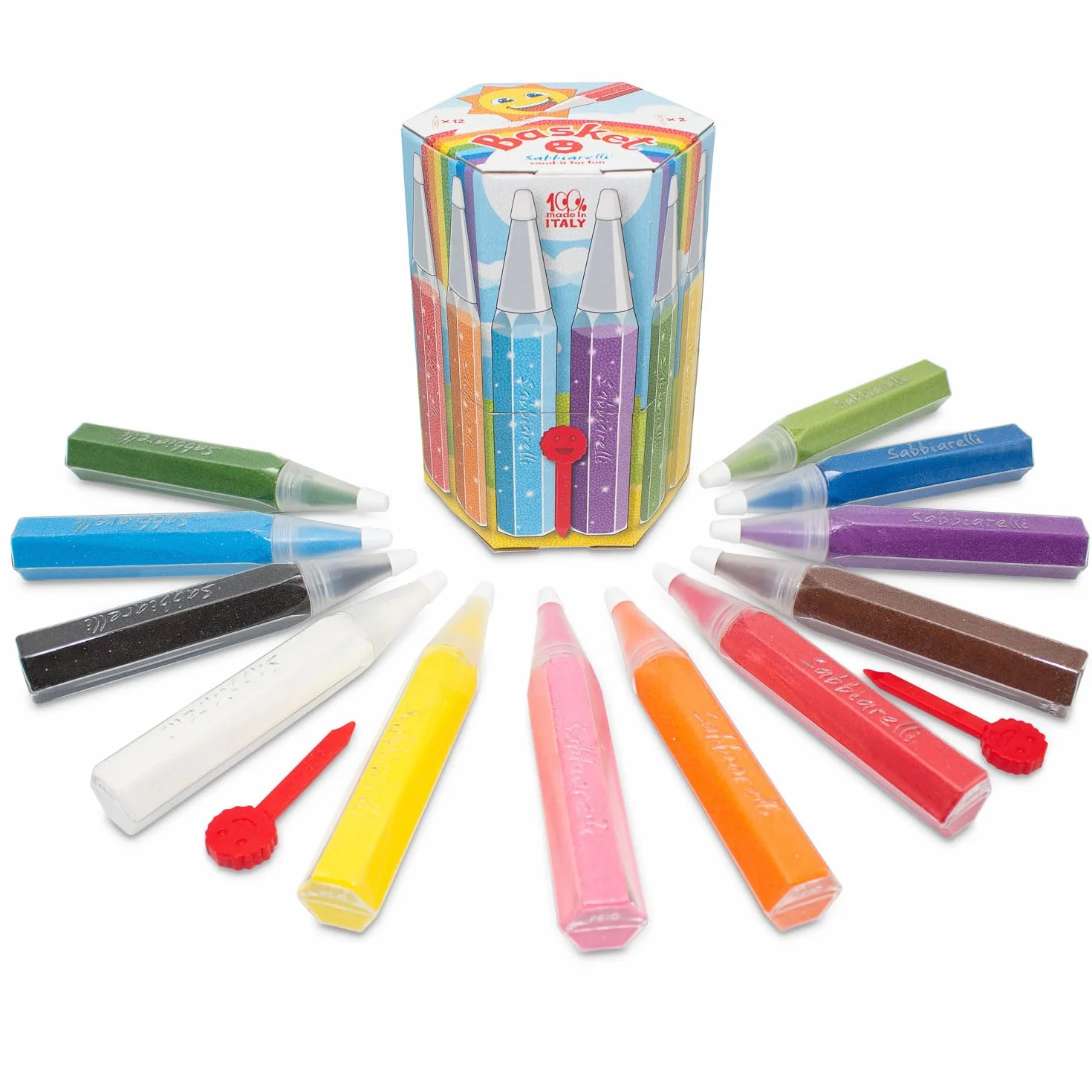 Sabbiarelli Sand-it For Fun Box Sandsation Art 12-99 Kit Sand Art 100% Made in Italy con Sabbia Colorata, Disegni Adesivi e Accessori