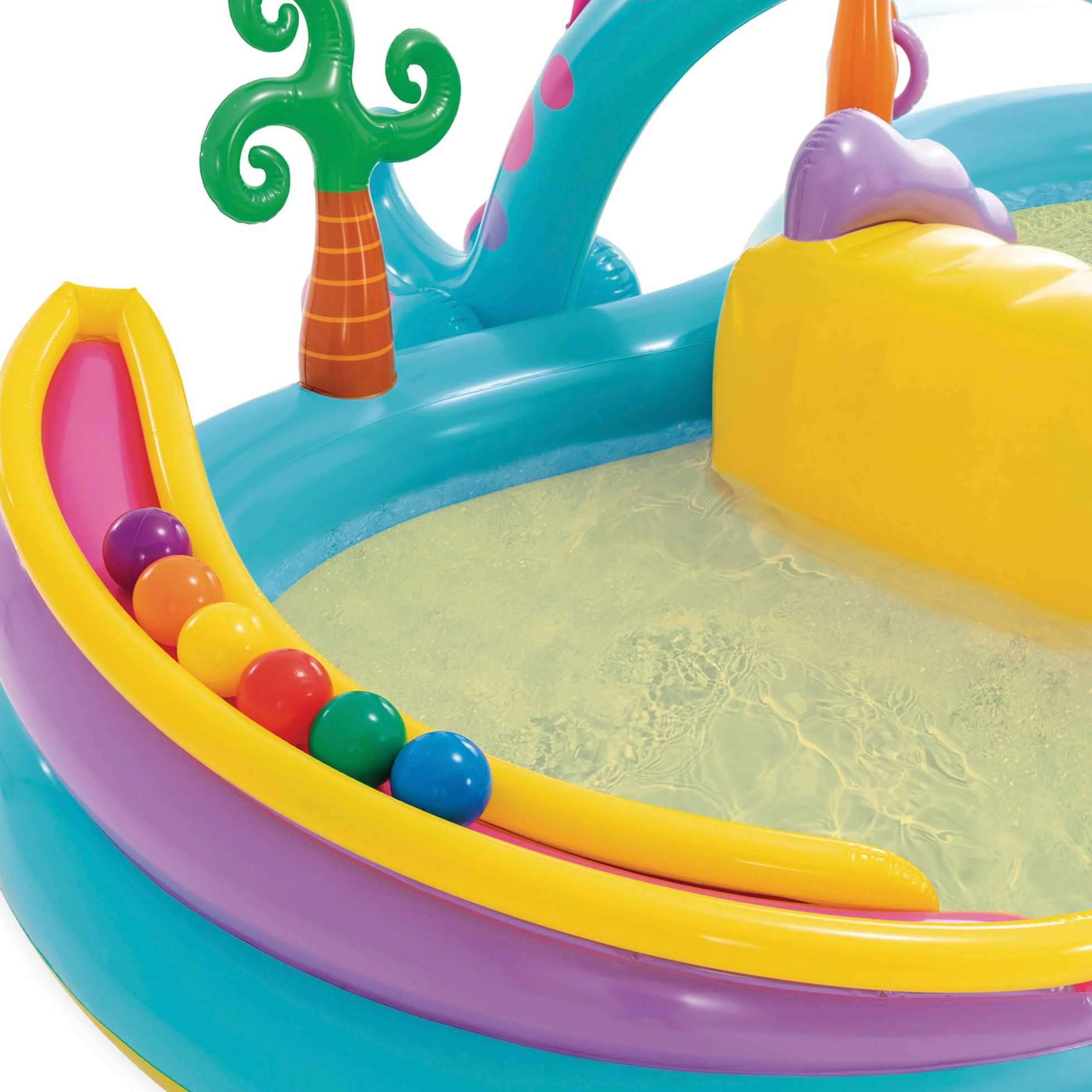 Intex 57135NP - Piscina Gonfiabile Play Center Dinoland, Vinile, Multicolore, 302x229x112 cm