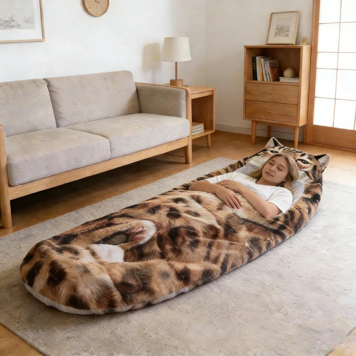 Sacco A Pelo Gatti For Esseri Umani, Sacchi Nanna In Busta Morbida E Soffice, Lavabili, Comodi E Caldi For Il Campeggio I Pigiama Party E Il Relax A Casa