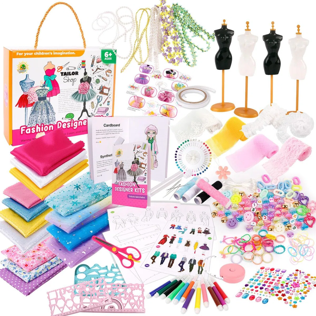 Fashion Studio Kit per ragazze, kit di e mestieri, studio di creativo con 2 manichini per ragazze 6 anni in su, Halloween, festa dei bambini, compleanno, Ringraziamento, Natale