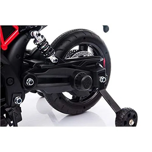 Aprilia Dorsoduro 12V Moto Elettrica per Bambini 2 Motori 45W LED EVA Sedile Pelle 3-6 Anni