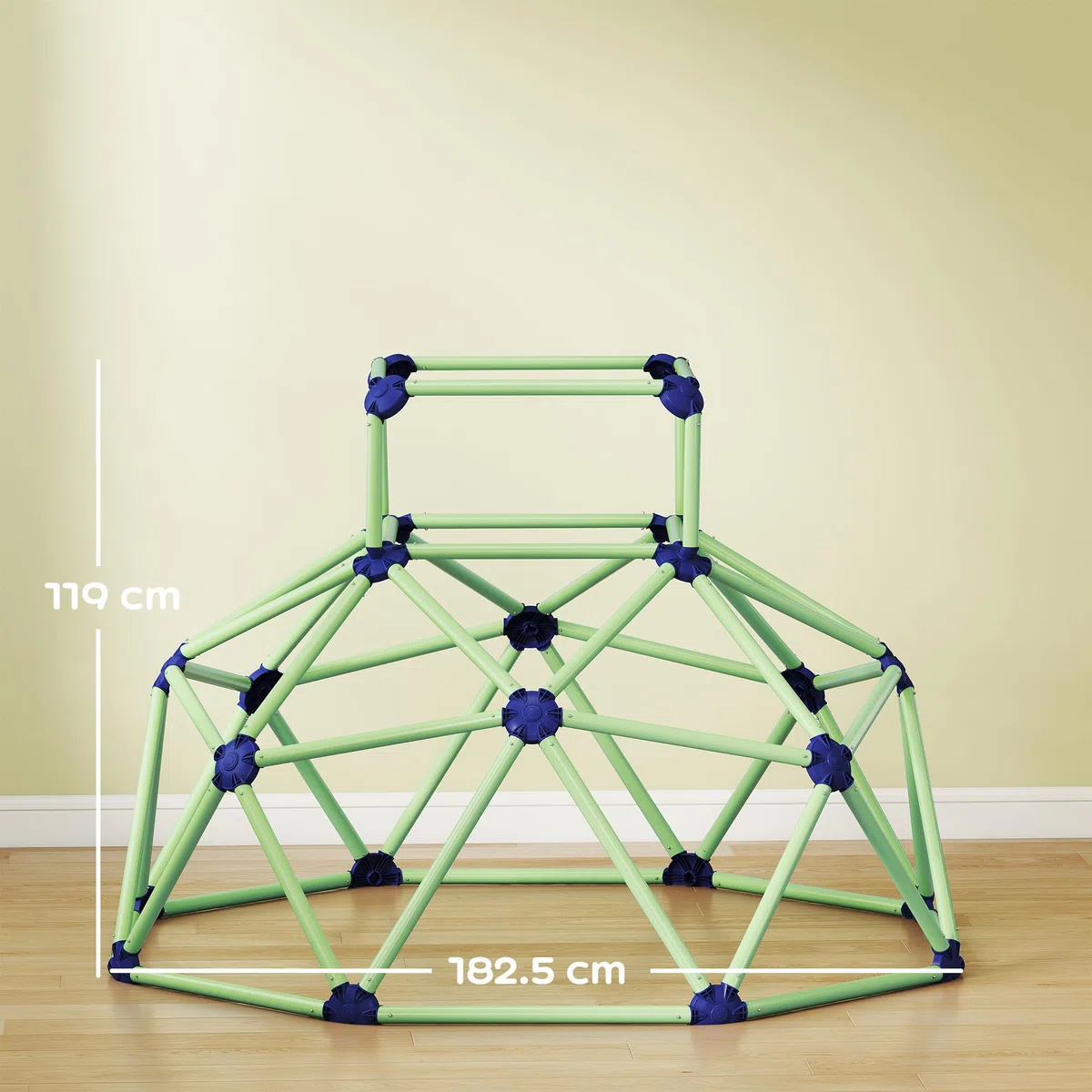 AIYAPLAY Gioco Arrampicata Bambini 3-8 Anni a Cupola per Interno ed Esterno con Bordi Smussati, Gioco per Bambini in Plastica, 182.5x182.5x119 cm, Verde e Viola