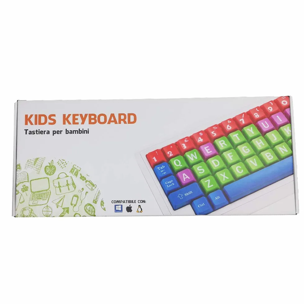 Nuova tastiera colorata per migliorare l'apprendimento dei bambini - Layout italiano - Educational Keyboard Kids