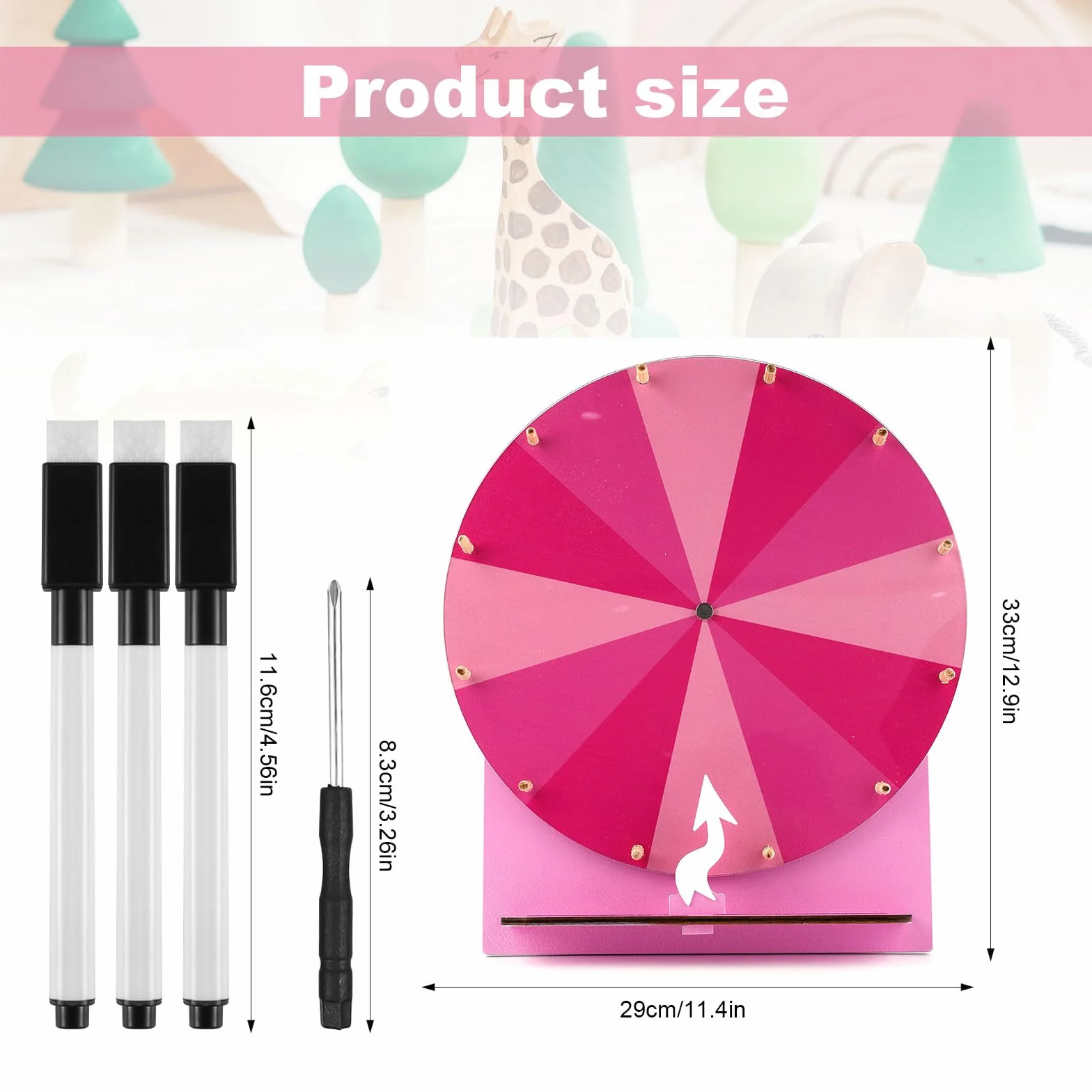 Ruota Girevole in Legno 29 cm Premio da Tavolo Ruota della Lotteria Roulette per Premi