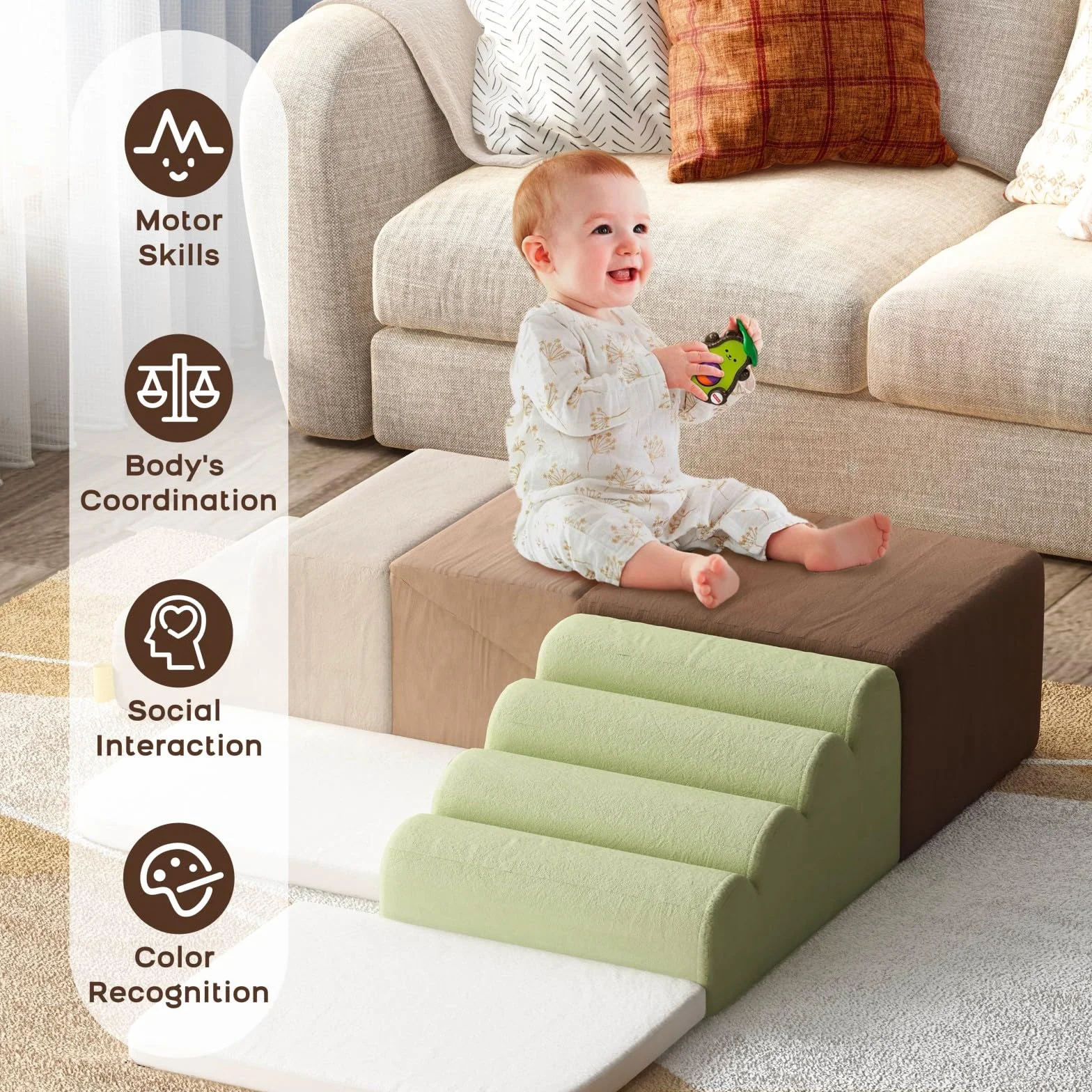 BanaSuper Blocchi di Schiuma per Bambini, Morbidi XXL, Certificati EN71, Giocattolo Montessori, Custodia Lavabile, Set di Gioco Morbido