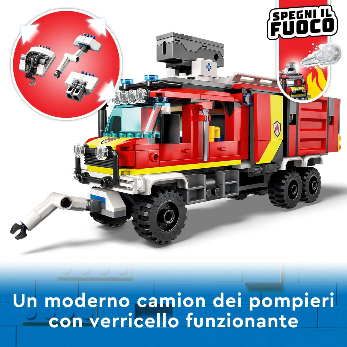 LEGO 60374 City Fire Autopompa dei Vigili del Fuoco, Unità di Comando dei Pompieri con Camion Giocattolo e Droni Terrestri e Aerei, Veicoli per Bambini, Ragazzi e Ragazze