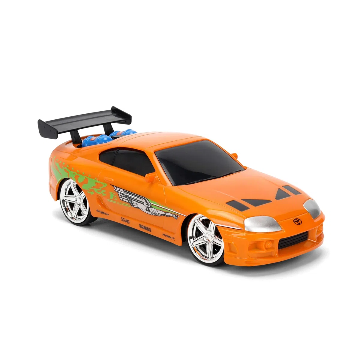 Jada Toys - Fast & Furious, Toyota Supra RC 1995 in scala 1:24, radiocomando 2,4 GHz a 2 canali, funzione Turbo ed effetto vapore – Auto telecomandata ufficiale Fast & Furious