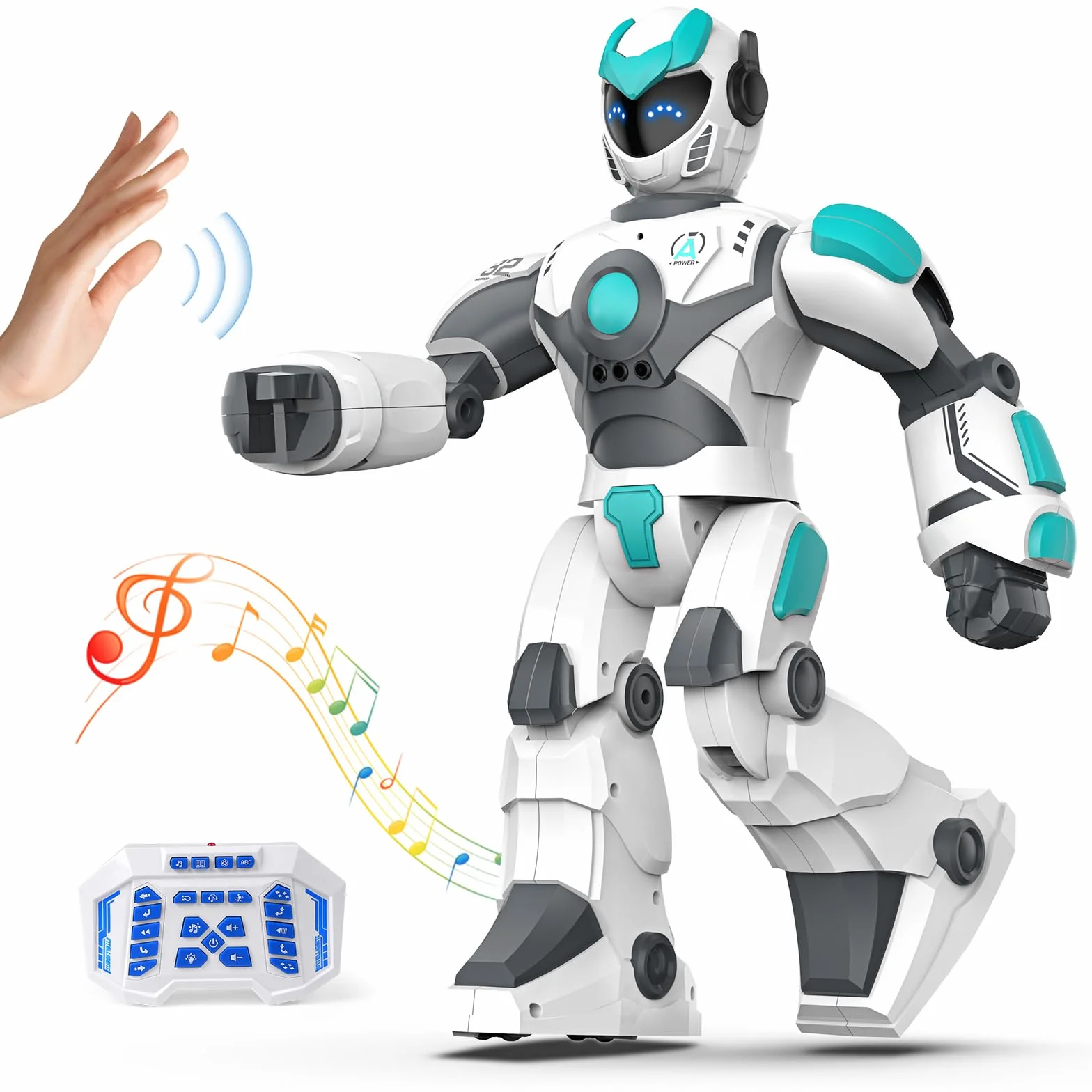 VATOS Robot Telecomandato Programmabile per Bambini, 40CM, Rilevamento di Gesti e Controllo Vocale, Intelligente e Ricaricabile per Bambini 3 4 5 6 8+