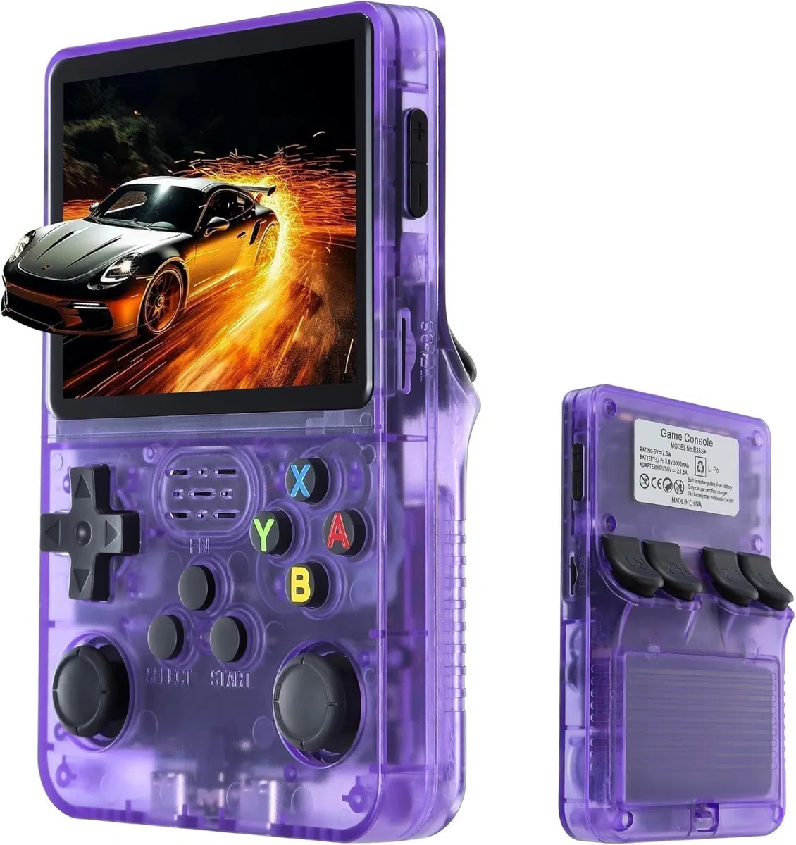 Console retrò portatile R36S con 15000 giochi - Mini console portatile con giochi per PS1, PSP, N64, NDS, SuperN, GameB, GBA, NeoG, ecc. Schermo HD IPS da 3,5 640 x 480 - Quad Core 1,6 GHz e RAM 1 GB