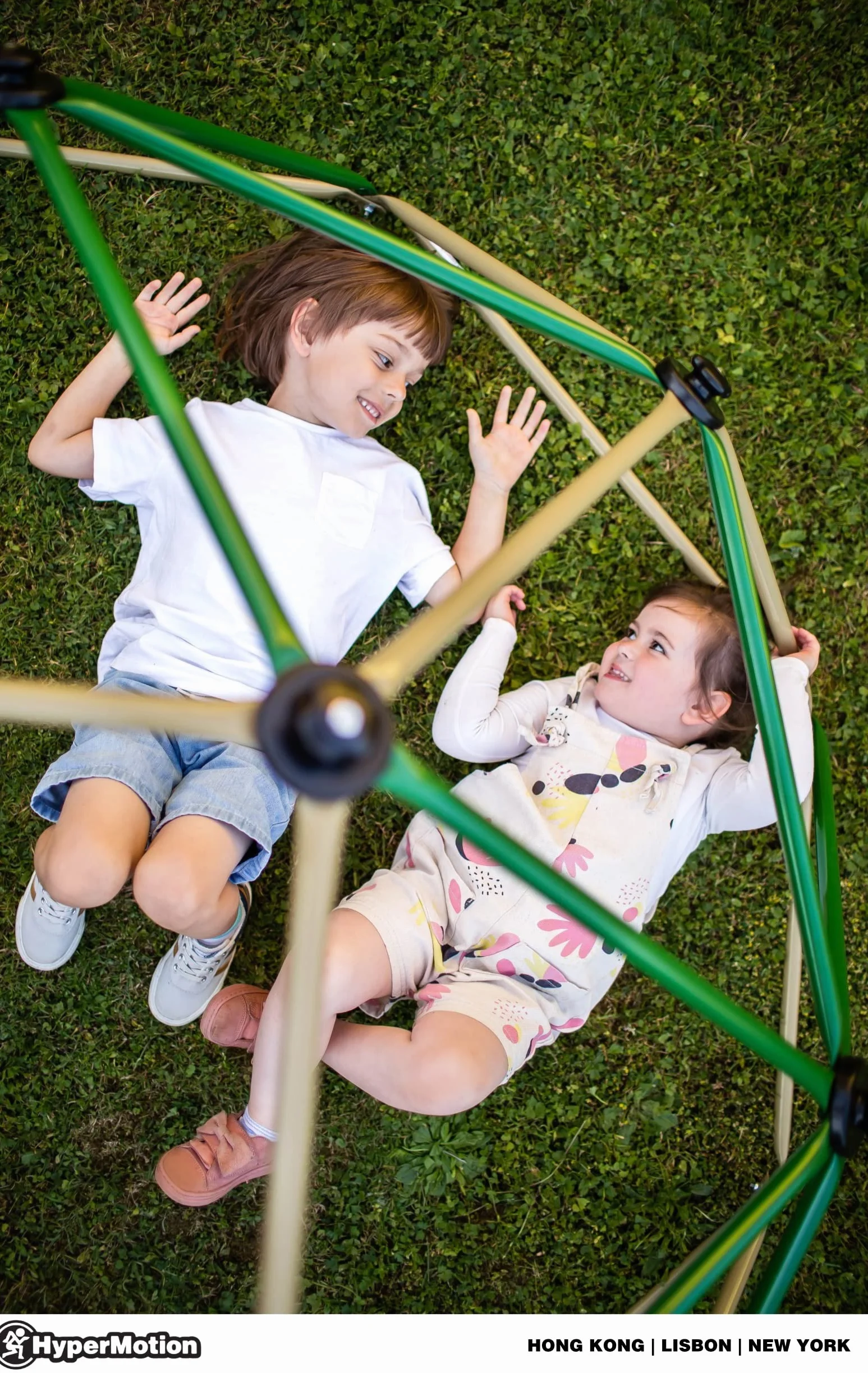 HyperMotion Cupola da Arrampicata per Bambini - Altalena da Giardino e Scivolo per Esterno con Struttura in Metallo Zincato, Portata 350 kg, Giochi per Sviluppo Motorio dai 3 Anni - 6 Ft