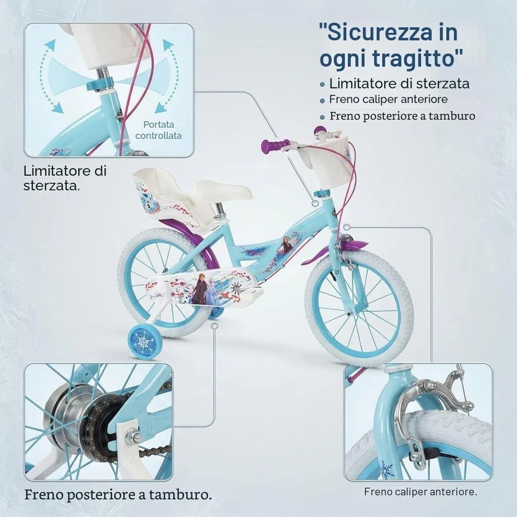 TOIMSA Bicicletta 16" Frozen Huffy 5/8 anni, multicolore, 16694