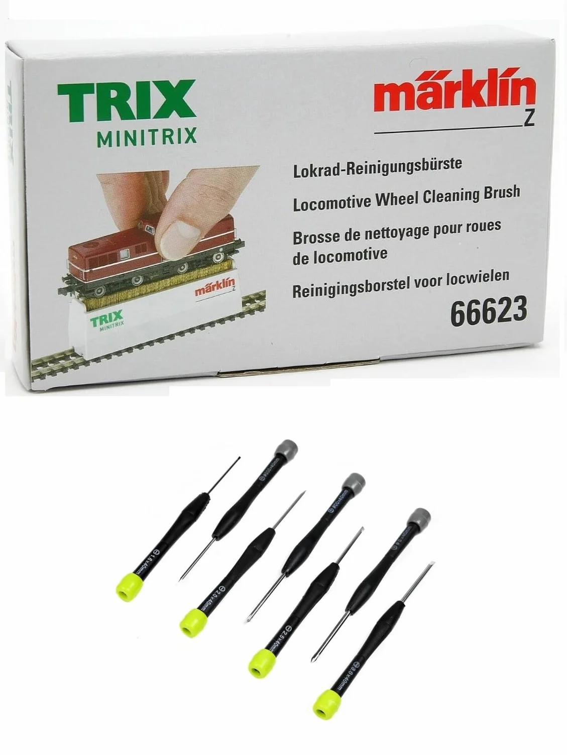 Scala N e Z 1:160 1:220 detergente per locomotive DC ogni marca e set di cacciaviti precisione 11 unità (66623-minitrix-set11)