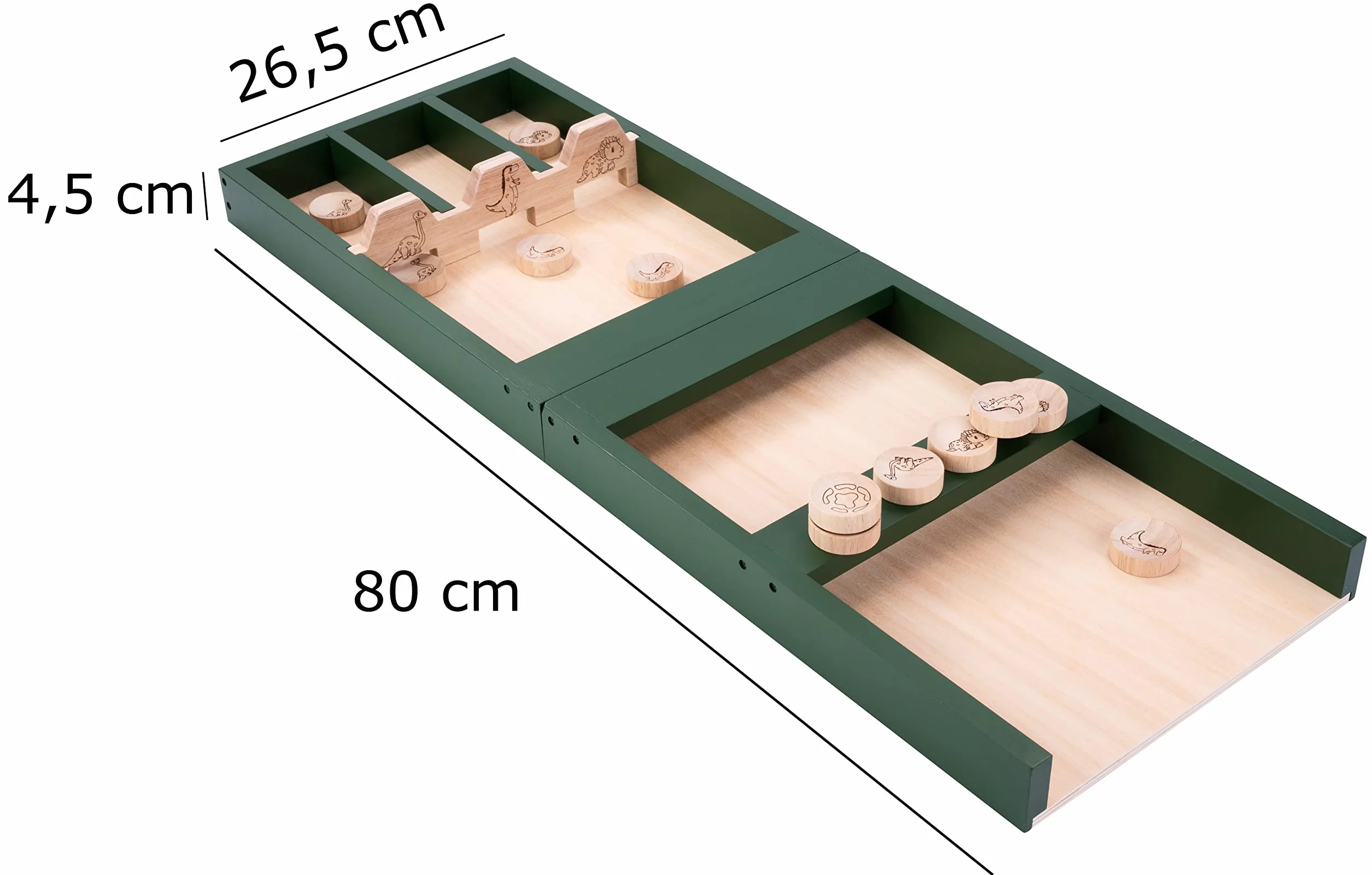 Engelhart - 340661 - Shuffleboard Dinosauro per Bambini (4+ Anni) - 80 cm con Dischi e Sacchetti di Cotone