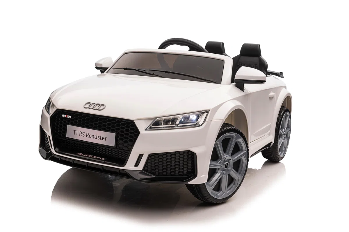 Audi TT RS Roadster Auto Elettrica Per Bambini 12V TOYSCAR Bianca Doppio Motore