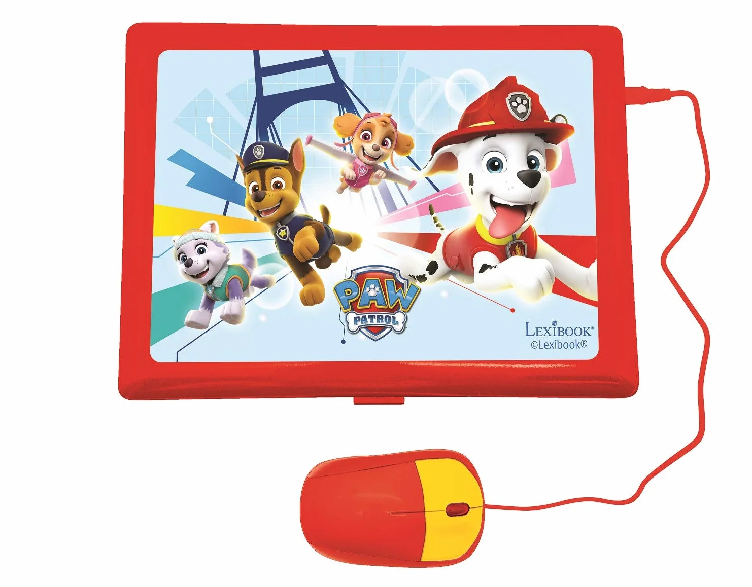 Lexibook, Paw Patrol JC598PAZi3 - Computer Portatile educativo e bilingue Tedesco/Inglese, Giocattolo per Bambini (Ragazzi e Ragazze), 124 attività, impara Giochi e Musica, Rosso/Blu