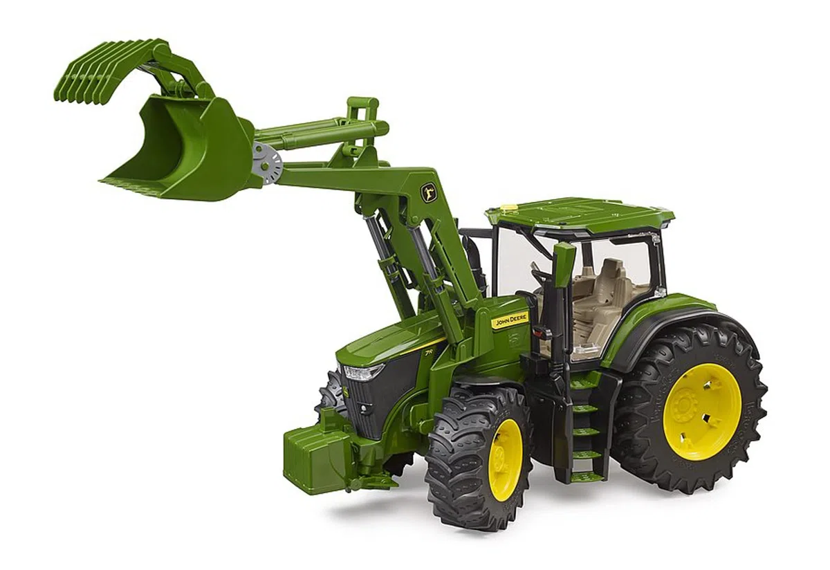 bruder 03151 - John Deere 7R 350 con caricatore frontale, trattore, fattoria, giocattolo
