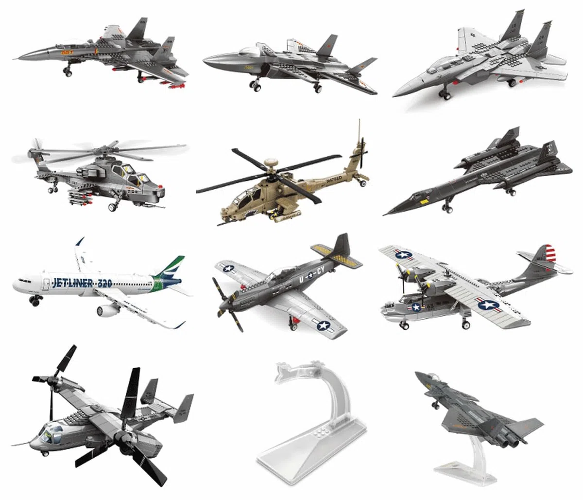 WANGE Apache AH-64 Elicottero da Assemblare Blocchi di Costruzione 1:48