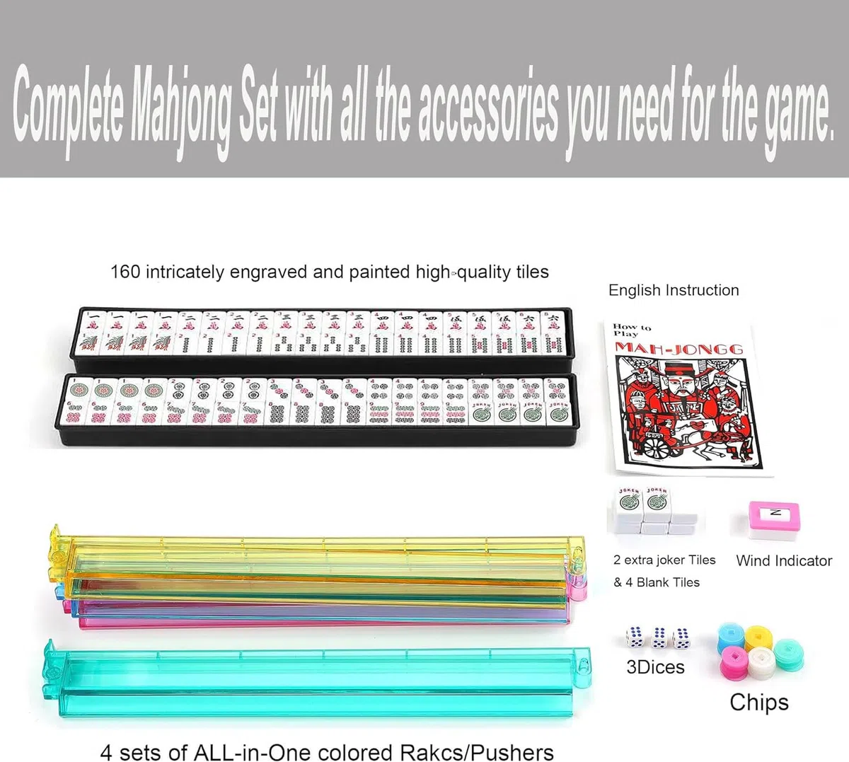 Mose Cafolo Set Mahjong Americano Borsa Morbida Nera Paisley 166 mattonelle Bianche incise 4 Supporti Tutto in Uno