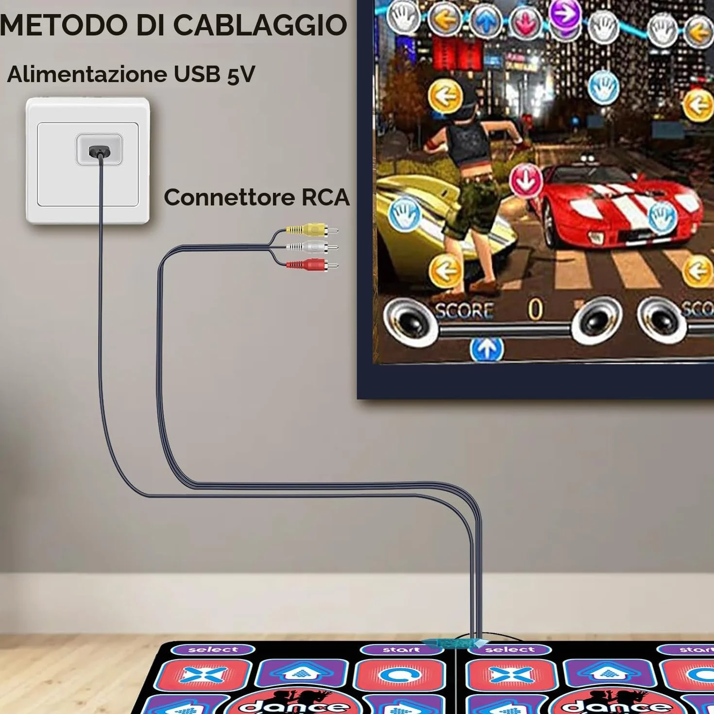 Tappetino da ballo 2 in 1 per TV e PC, doppio tappetino da ballo per bambini adulti, t-apis di d-anse interattivo con 2 controller di gioco, 100 canzoni e 65 giochi, per fitness, danza e festa