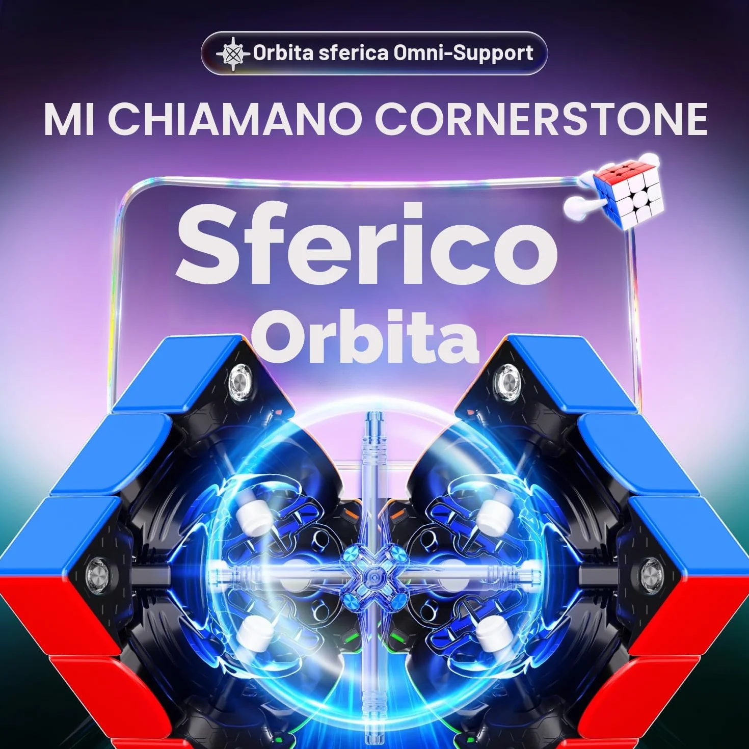 GAN V100 Maglev Cubo di Velocità Professionale 3x3 Speed Cube, Cubo Magnetico con 72 Magneti e Design Leggero da 64g, GAN Cube 355 Maglev è Perfetto per Giocatori con Mani Piccole e per Principianti.