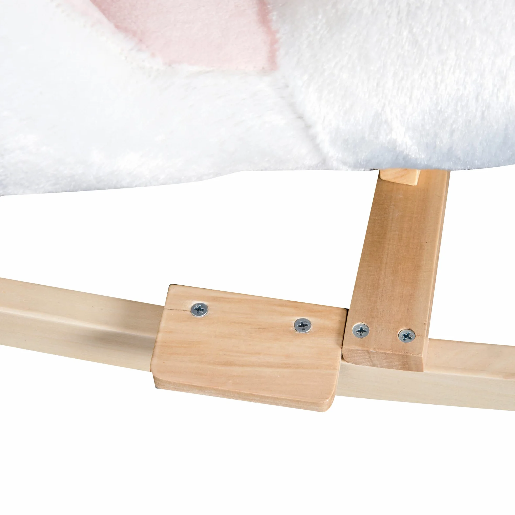 HOMCOM Cavallo a Dondolo a Forma di Cigno con Musica, Cavalluccio a Dondolo con Struttura in Metallo e Legno, Rivestimento Peluche, 60x40x57cm, Bianco