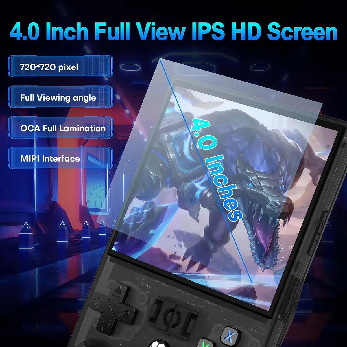 R36MAX 2025 Console di gioco portatile retrò, schermo 4K HD IPS da 4 pollici, sistema Linux open source, oltre 21000 giochi precaricati, memoria 128 GB, batteria 4000 mAh, console di gioco portatile
