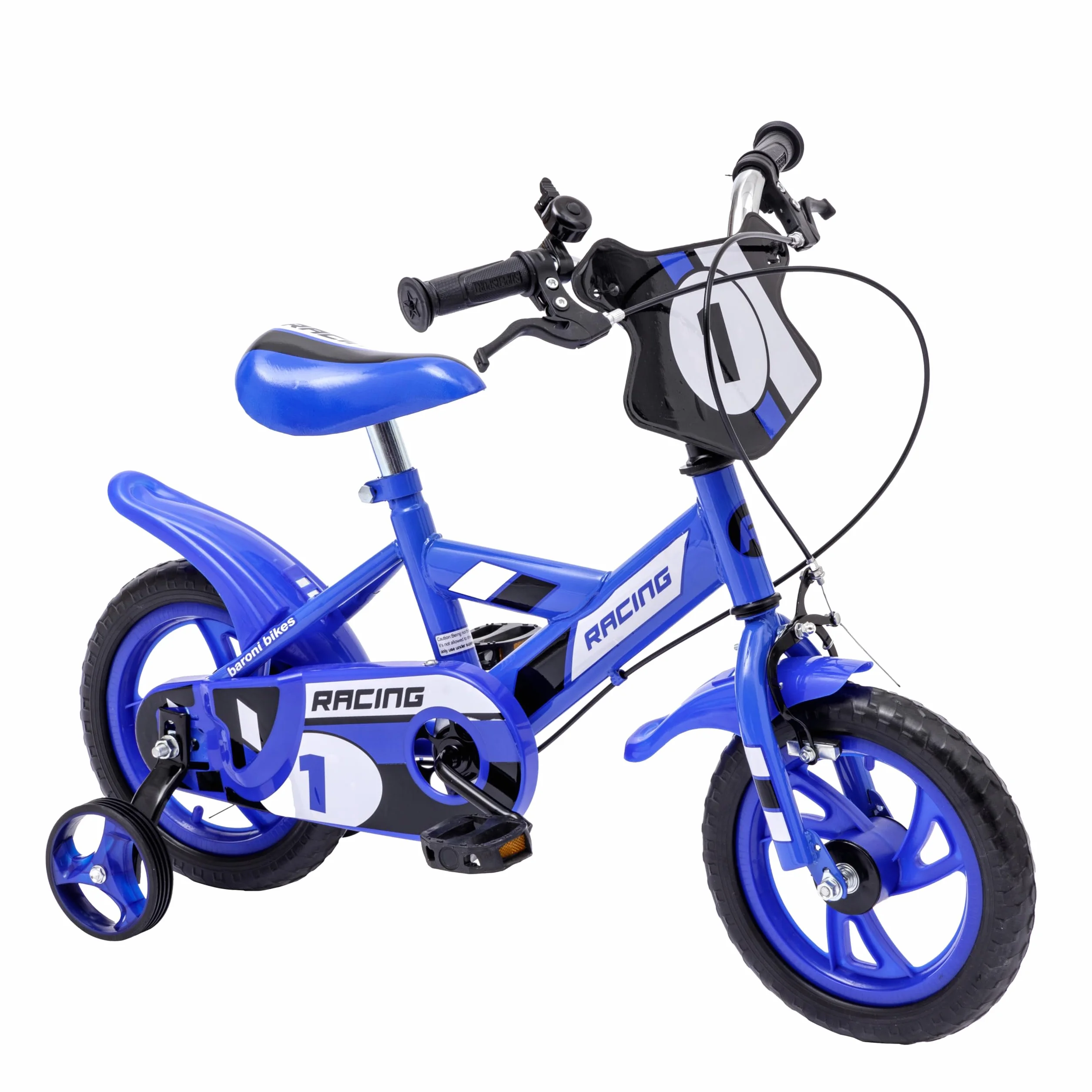 Baroni Toys Bicicletta Blu per Bambino con Rotelle Incluse, Bicicletta Sportiva da Bambini in Acciaio, Bici Bambino Bambina con Rotelline, Bicicletta per Bambini dai 4 a 7 anni