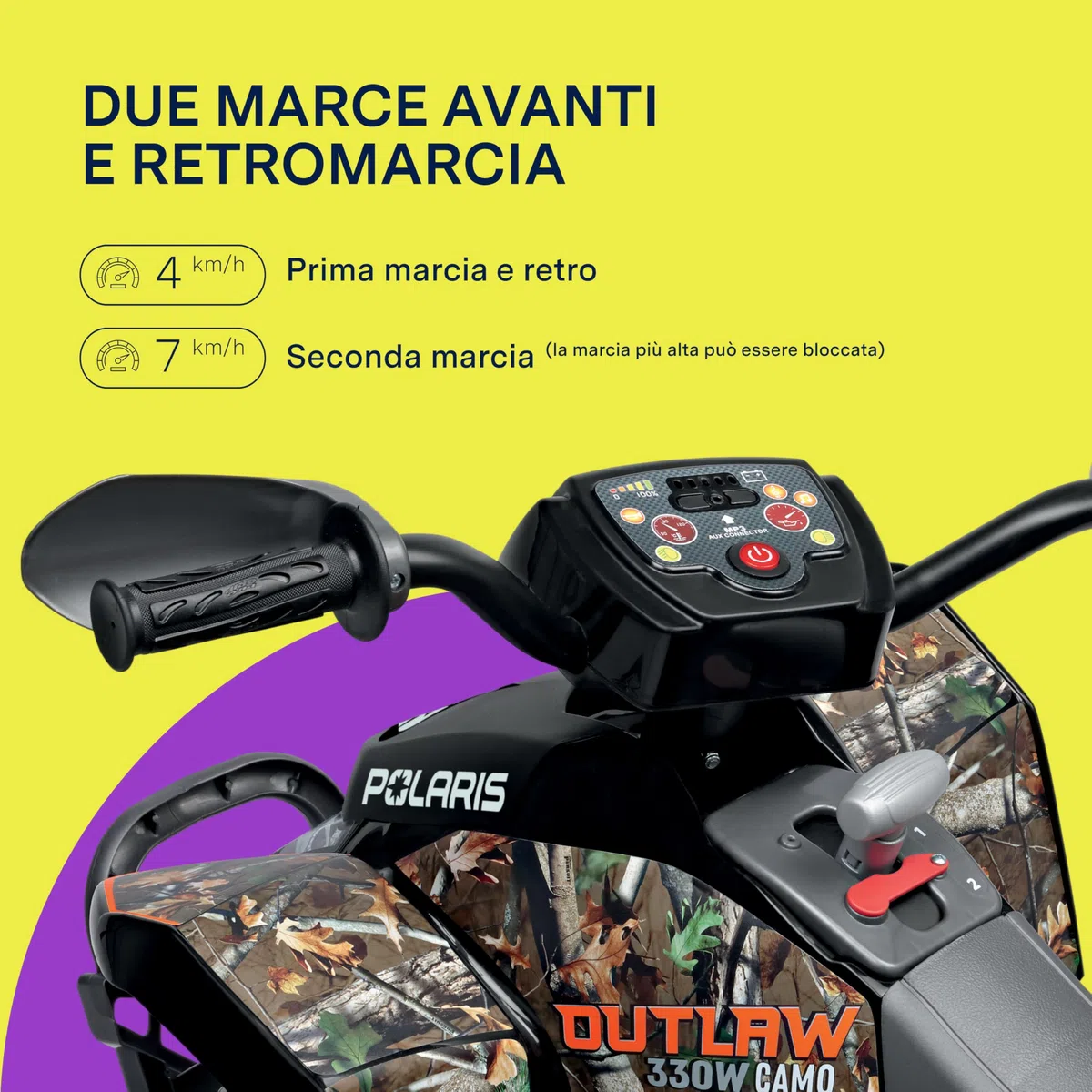 Polaris Outlaw 330W Camo Quad Elettrico per Bambini 12V