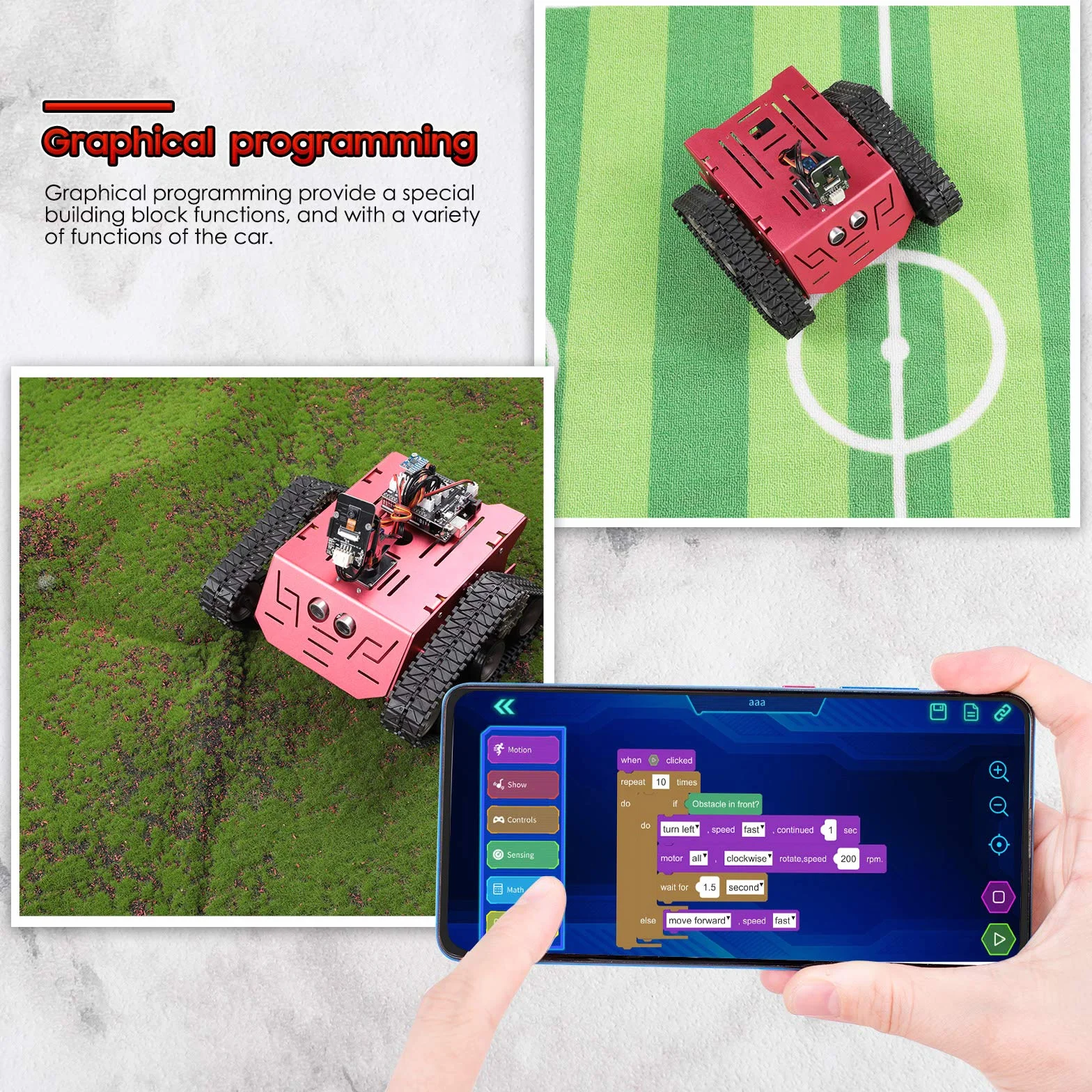 ELEGOO Robot Bambini Carro Armato Robotico Kit Programmabile Compatibile con Arduino, Robot Giocattolo Intelligente per Bambini 8+, Tracciamento Lineare, Modalità FPV, Kit Costruzione Educativo STEM