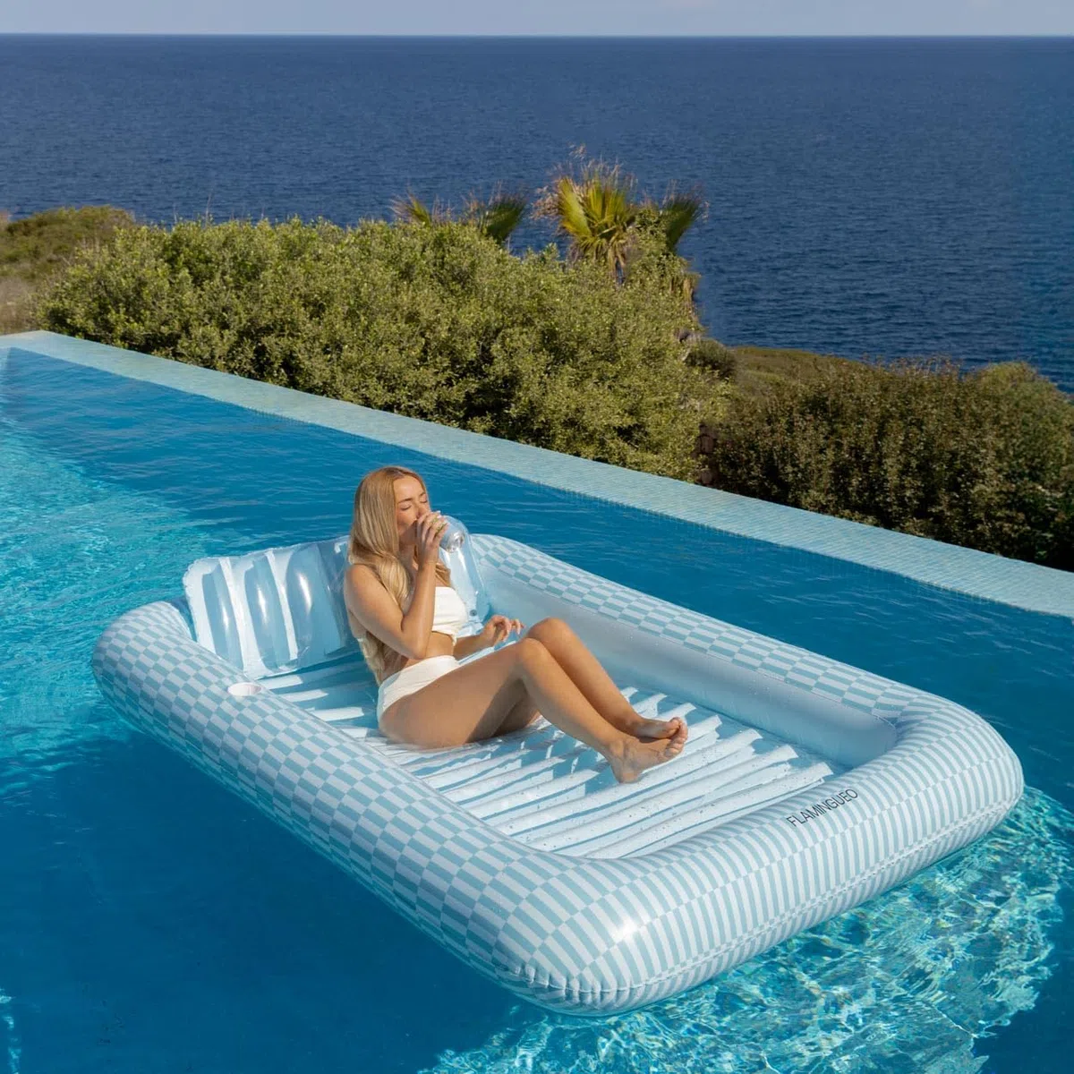 Flamingueo Materassino Gonfiabile - Gonfiabile Mare, Gonfiabili Piscina, Materassino Mare, Lettino Mare, Accessori Piscina (205 x 140 x 38 cm)